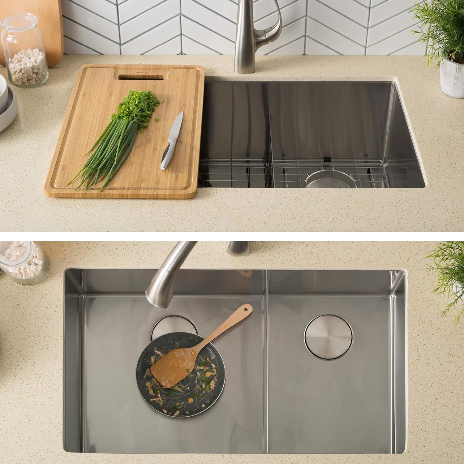 KRAUS Standart PRO™ Undermount 60/40 Double Bowl 16 Gauge Stainless Steel Kitchen Sink