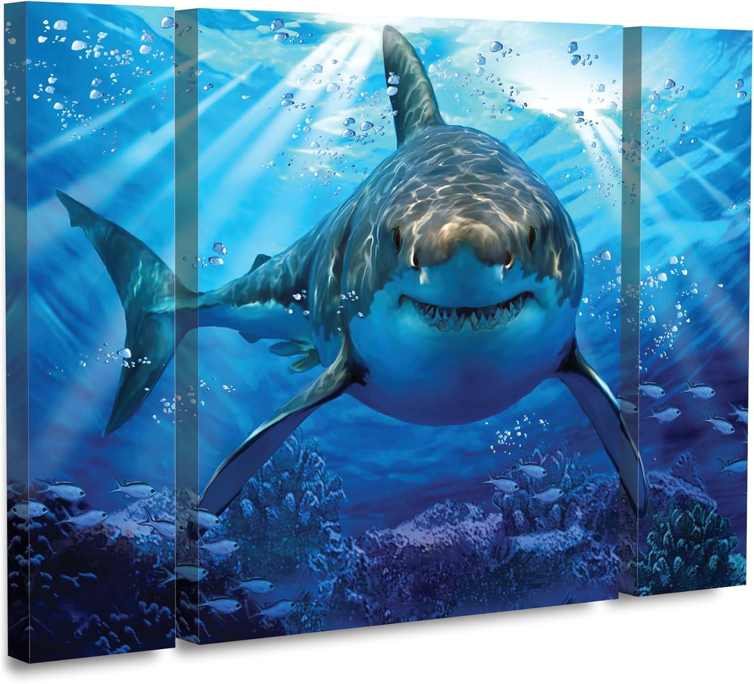 Howard Robinson 'Stalking Shark' Multi Panel Art Set Small 3 Piece