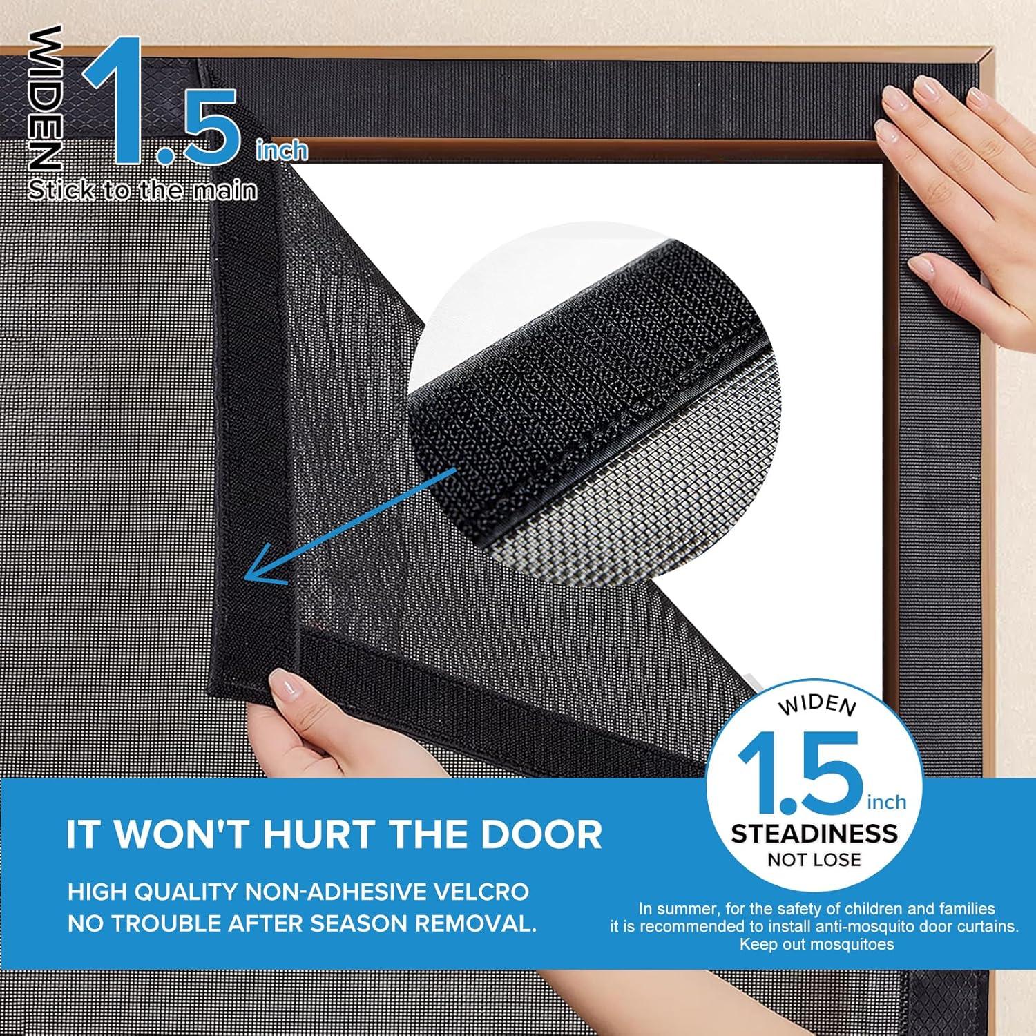 Magnetic Screen Door with Upgraded PET Material Mesh- Easy Installation, Tear-Resistant, Pet and Kid Friendly Screen 38"X84" Fit Door Size 36"X82"