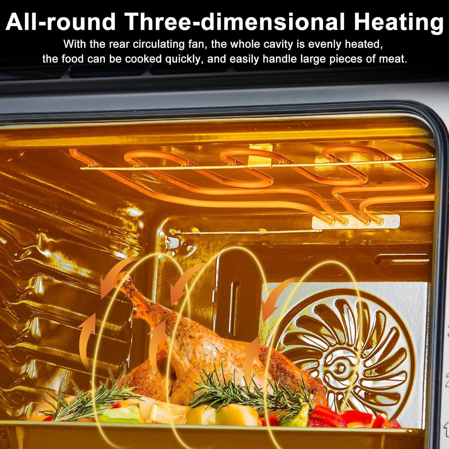 Yesurprise PHO_11E88JQW-SXL Yesurprise 2.5 Cubic Feet Electric Convection Oven with Soft Close Door