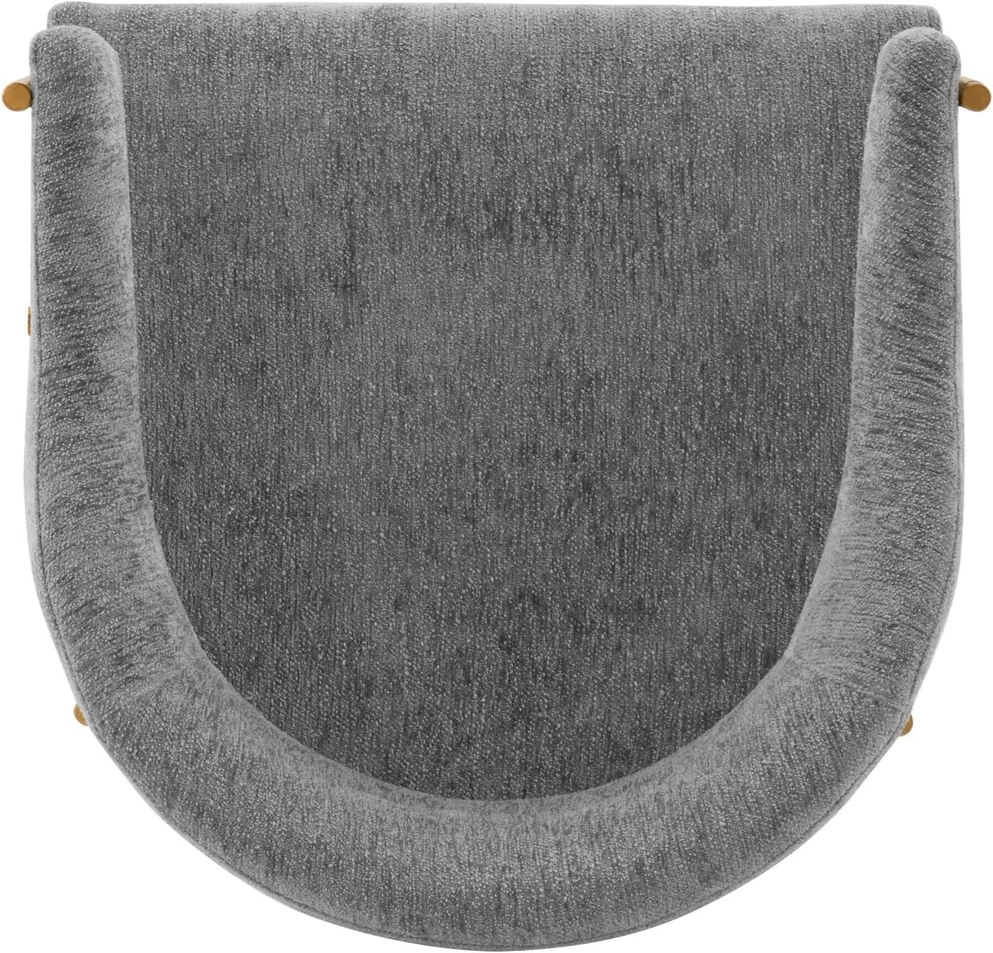 Lia Modern Boucle Upholstered Dining Armchair Gray - Manhattan Comfort: Brushed Gold Accents, No Assembly Required