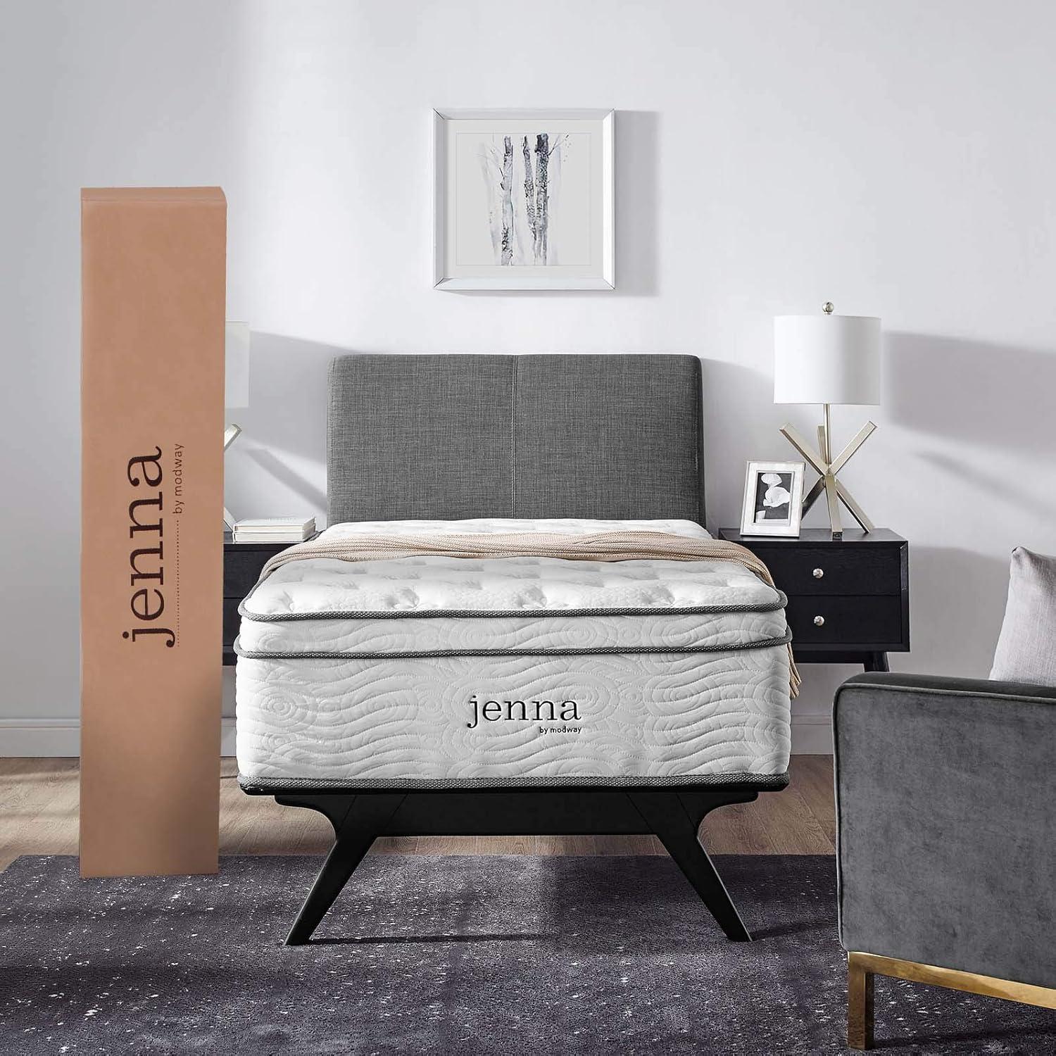 Jenna 14" White Pillowtop Innerspring Twin Mattress