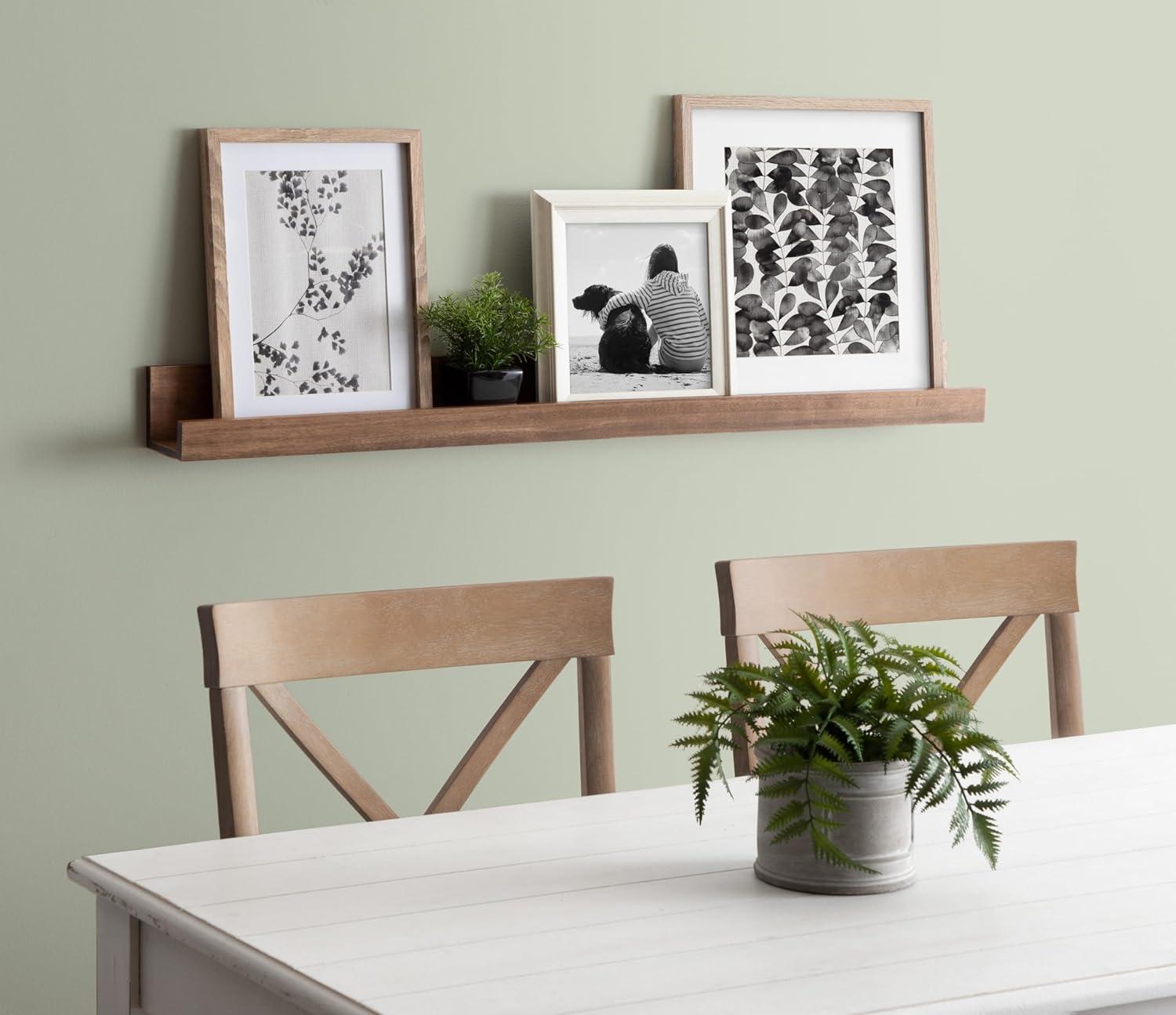 42" Levie Wooden Picture Ledge Wall Shelf Rustic Brown - Kate & Laurel All Things Decor: Modern Display, No Assembly Required