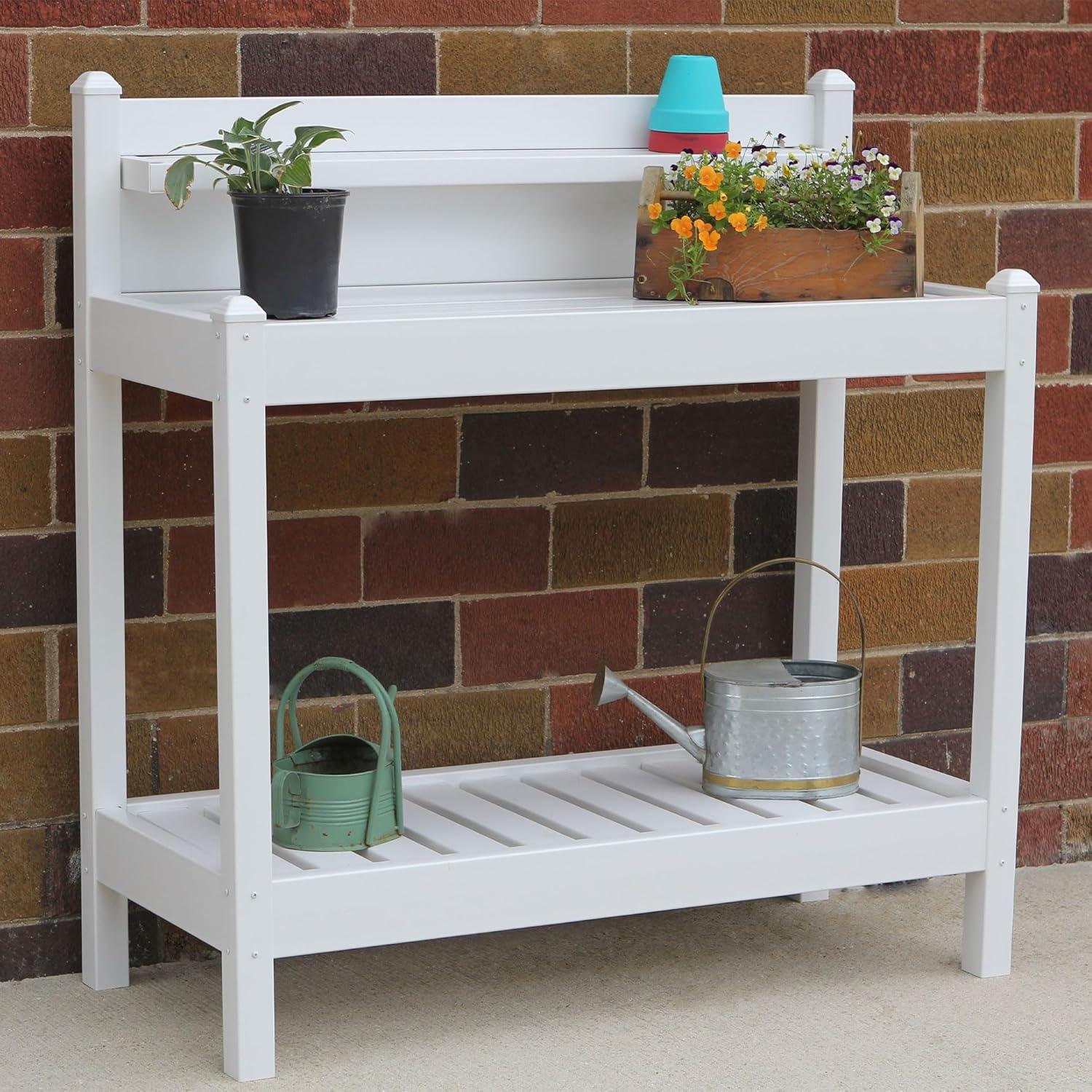 Dura-Trel Outdoor Gardening Heavy Duty PVC Vinyl Greenfield Potting Bench