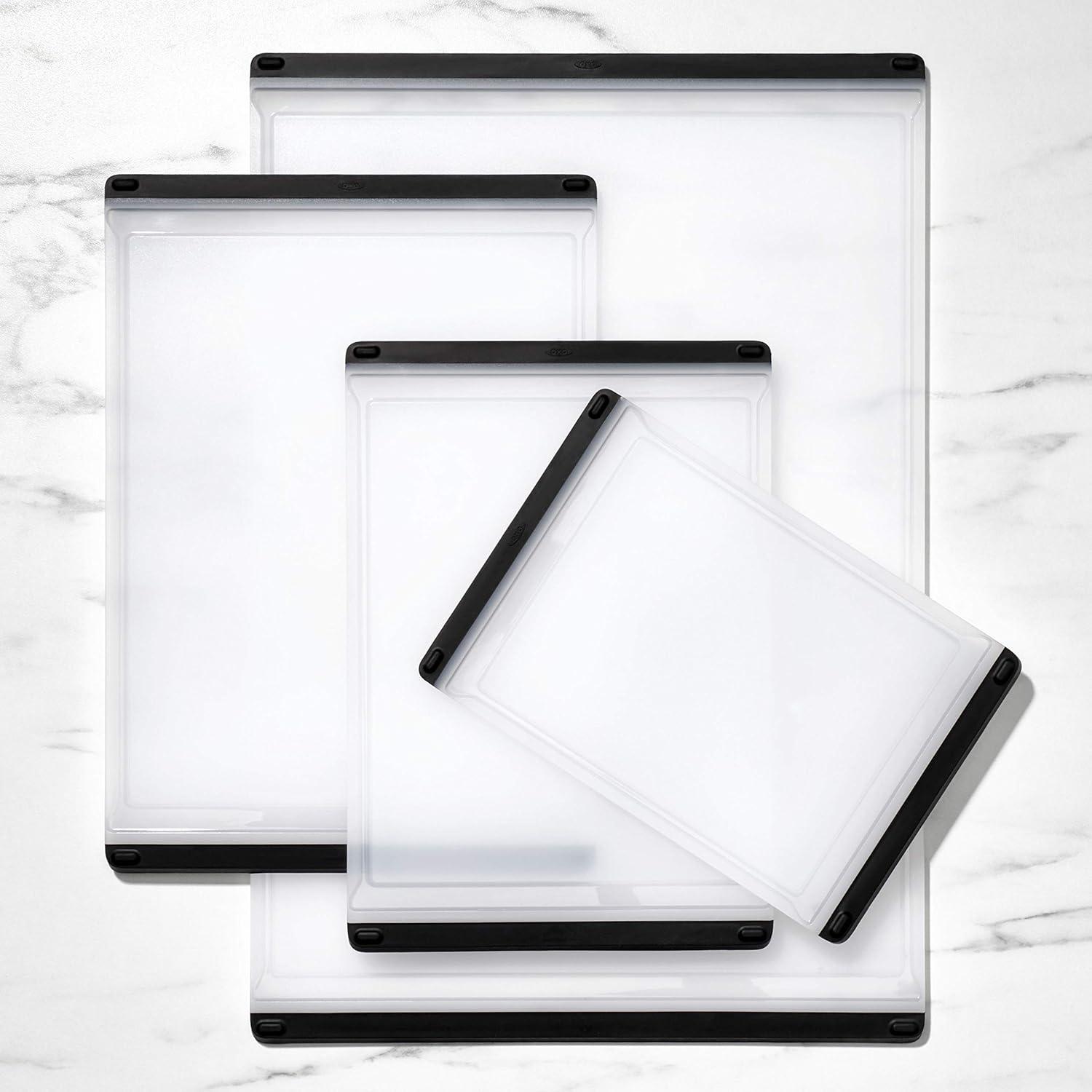 Rectangular White and Black Plastic Cutting Board