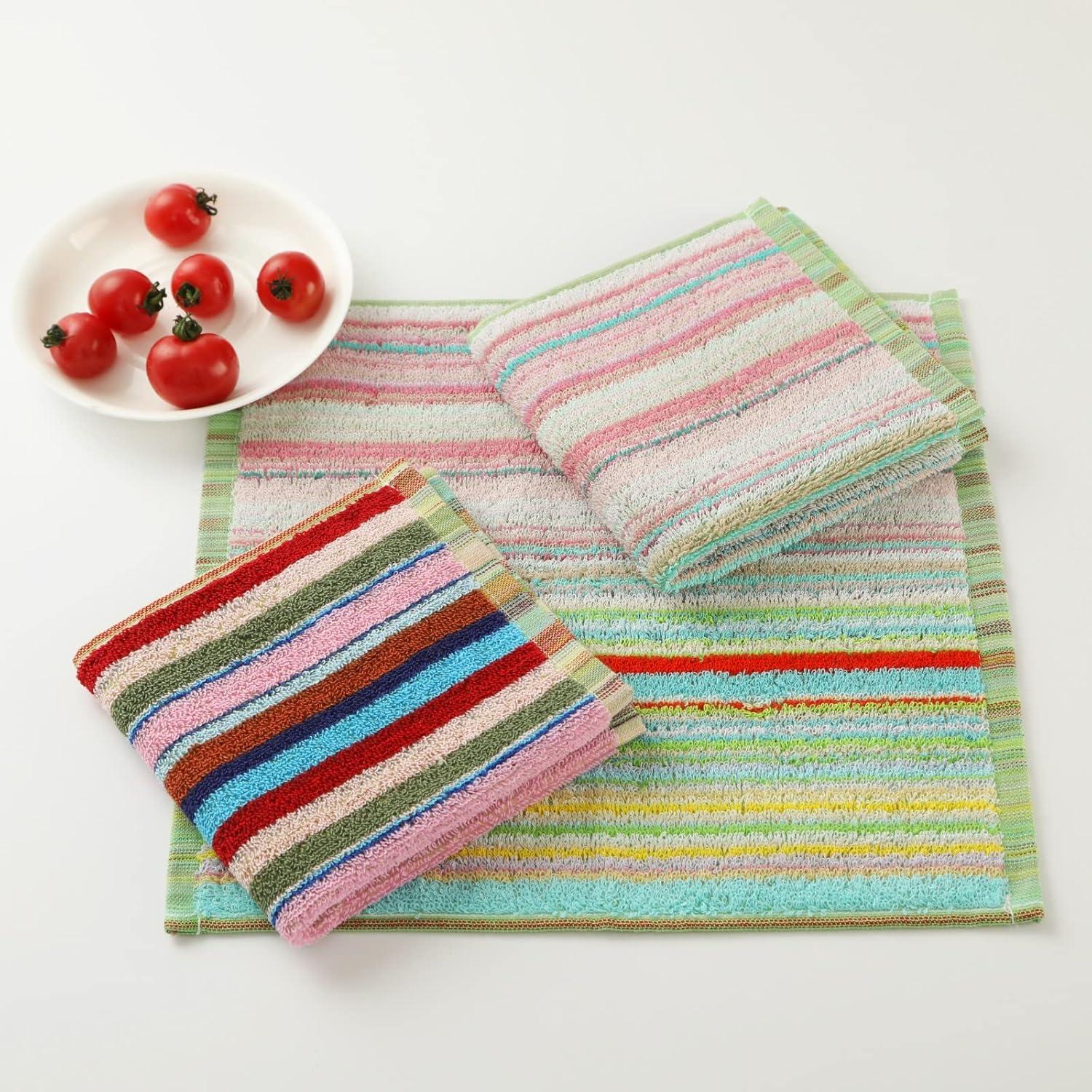 8Pcs Kitchen Dishcloths for Washing Dishes, Ultra Absorbent Dish Rags, Cotton Cleaning Cloths , 12x12 Inches (Mix)