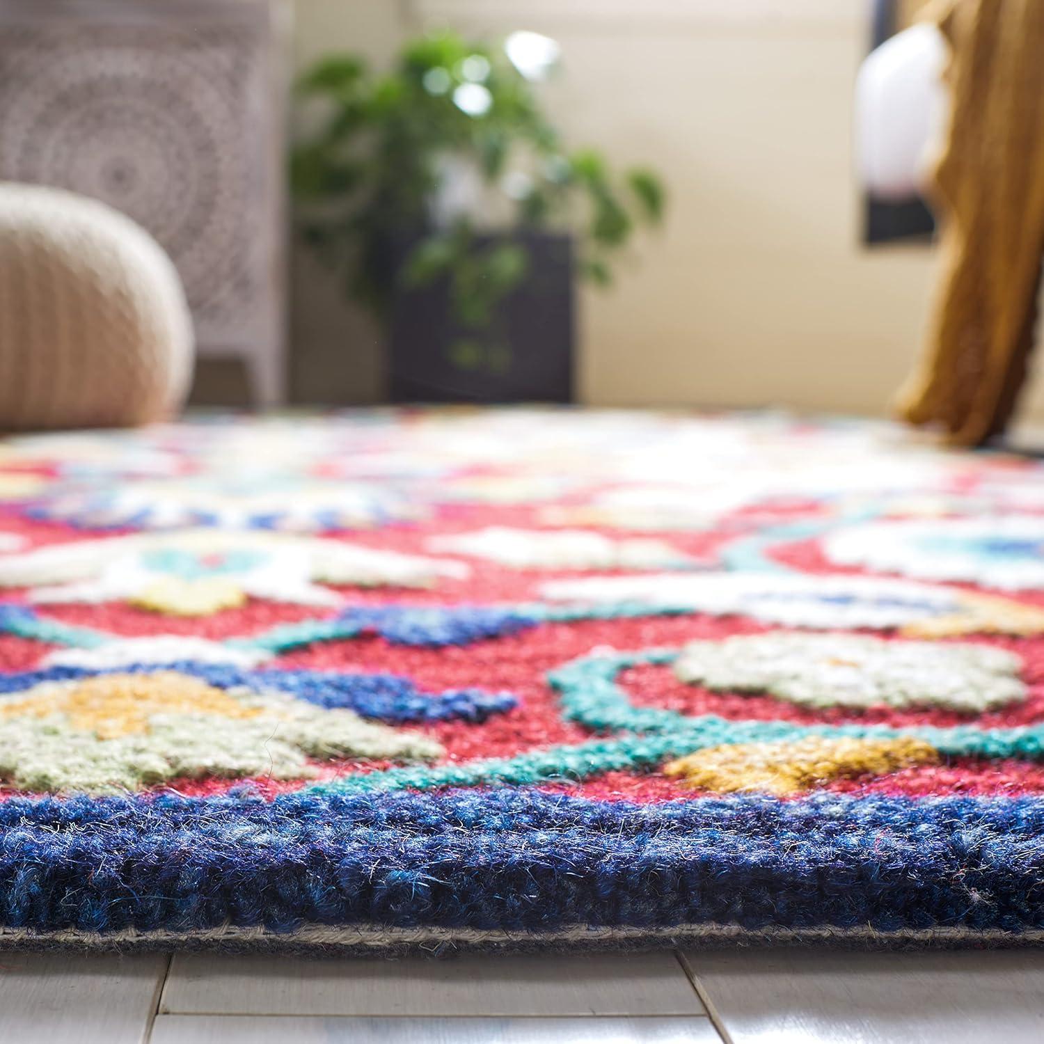 Blossom BLM562 Hand Tufted Area Rug - Red/Ivory - 8'x10' - Safavieh.