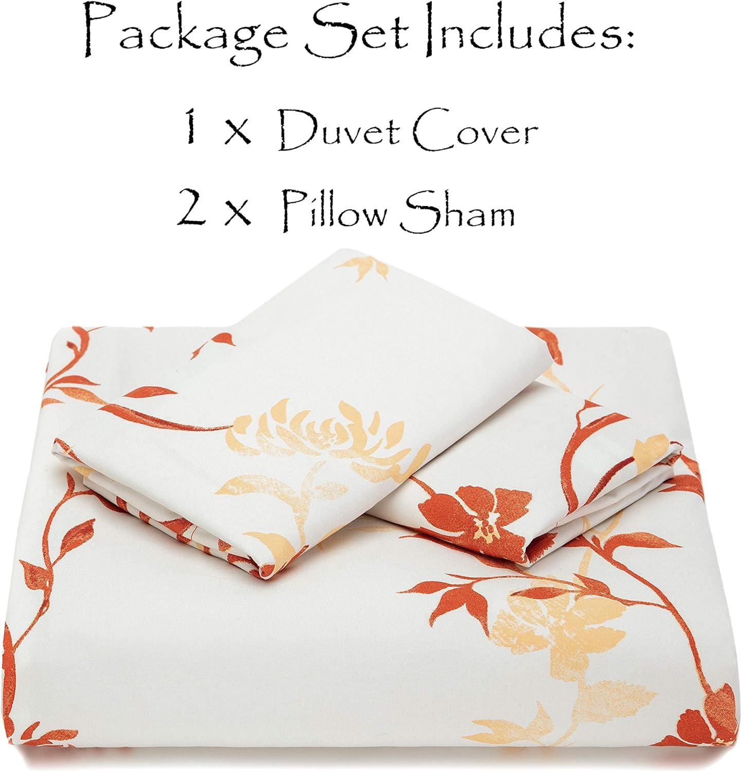 Chanasya Reversible Floral Print Duvet Cover Set