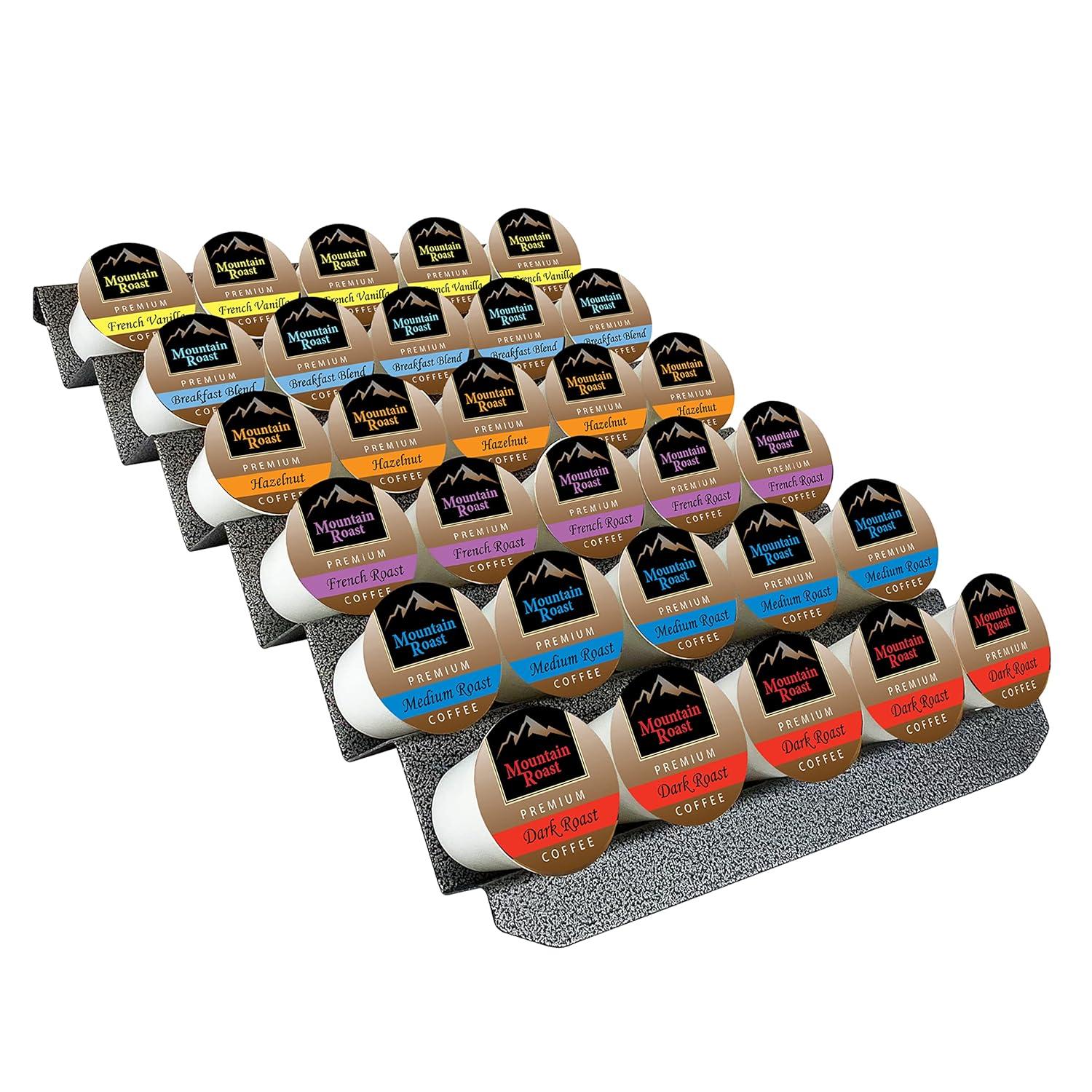 LYNK PROFESSIONAL 10-3/16" Wide K-Cup Coffee Pod Drawer Organizer for Kitchen Cabinets, Silver Metallic