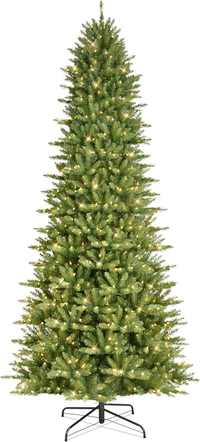 9 ft Pre-Lit Slim Fraser Fir Artificial Christmas Tree with Clear Lights