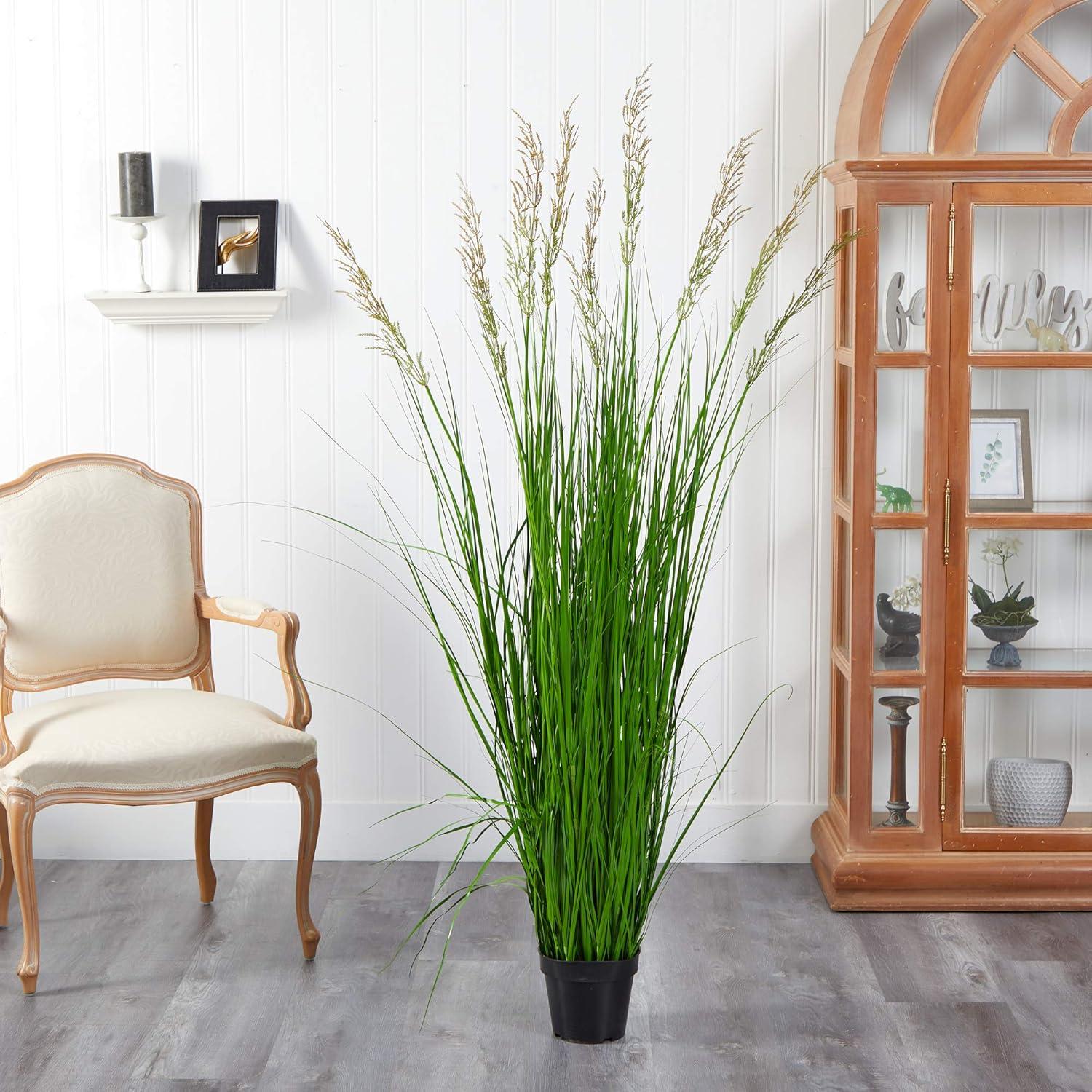 Nearly Natural 5.5-ft Plum Grass Artificial Plant