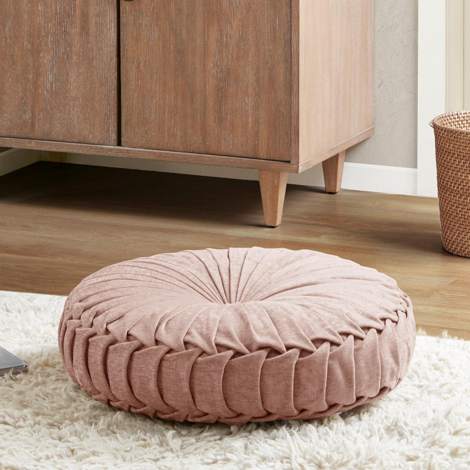 Aiden Poly Chenille Round Floor Pillow Cushion