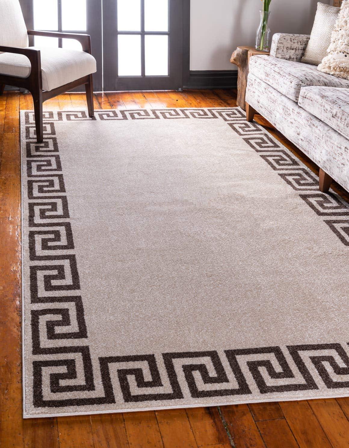 Unique Loom Athens Collection Area Rug - Modern (7' 1" x 10' Rectangle Gray/Beige)
