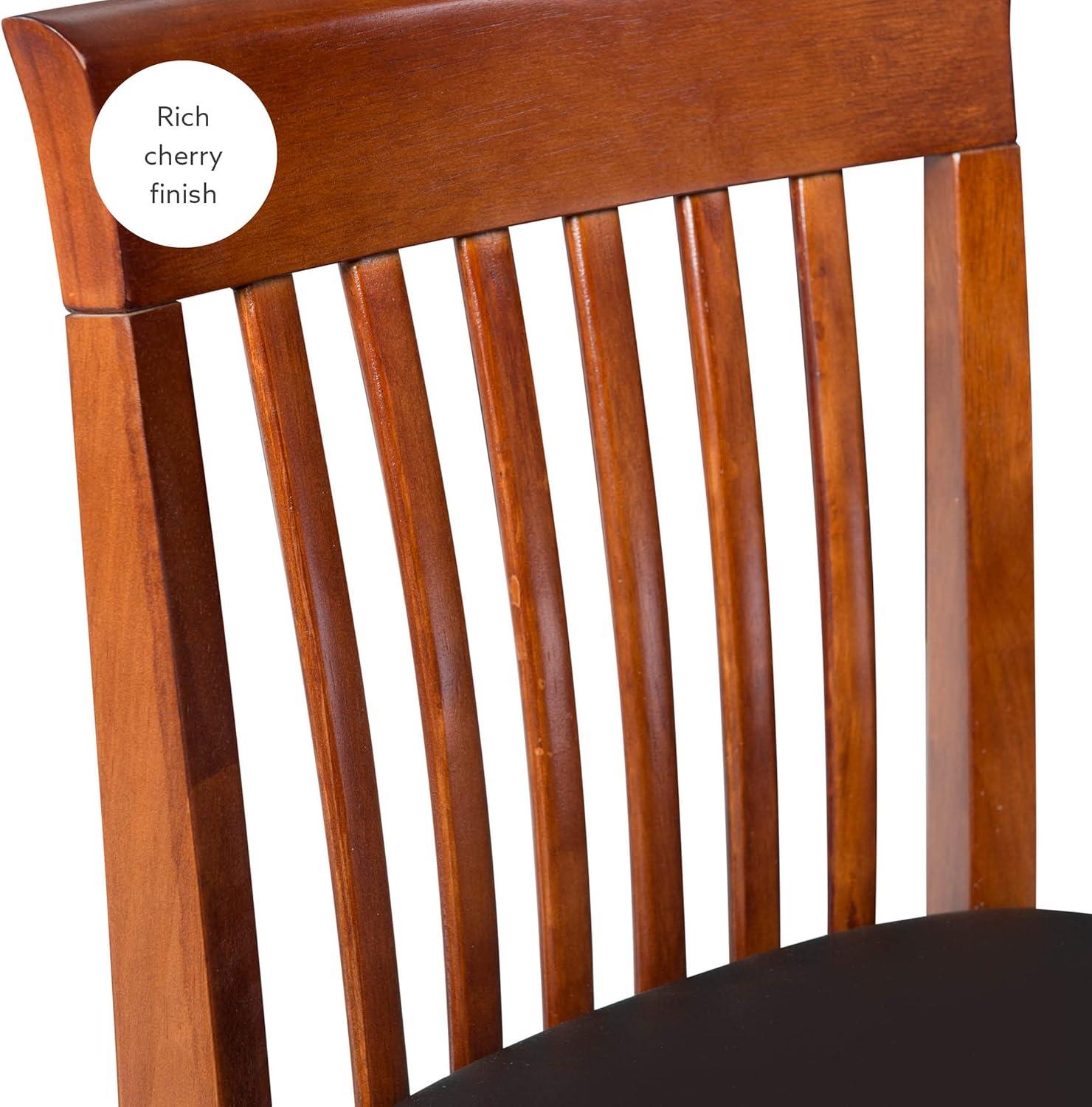 30" Torino Craftsman Padded Seat Barstool Hardwood/Dark Cherry - Linon: Rubberwood, 31" High