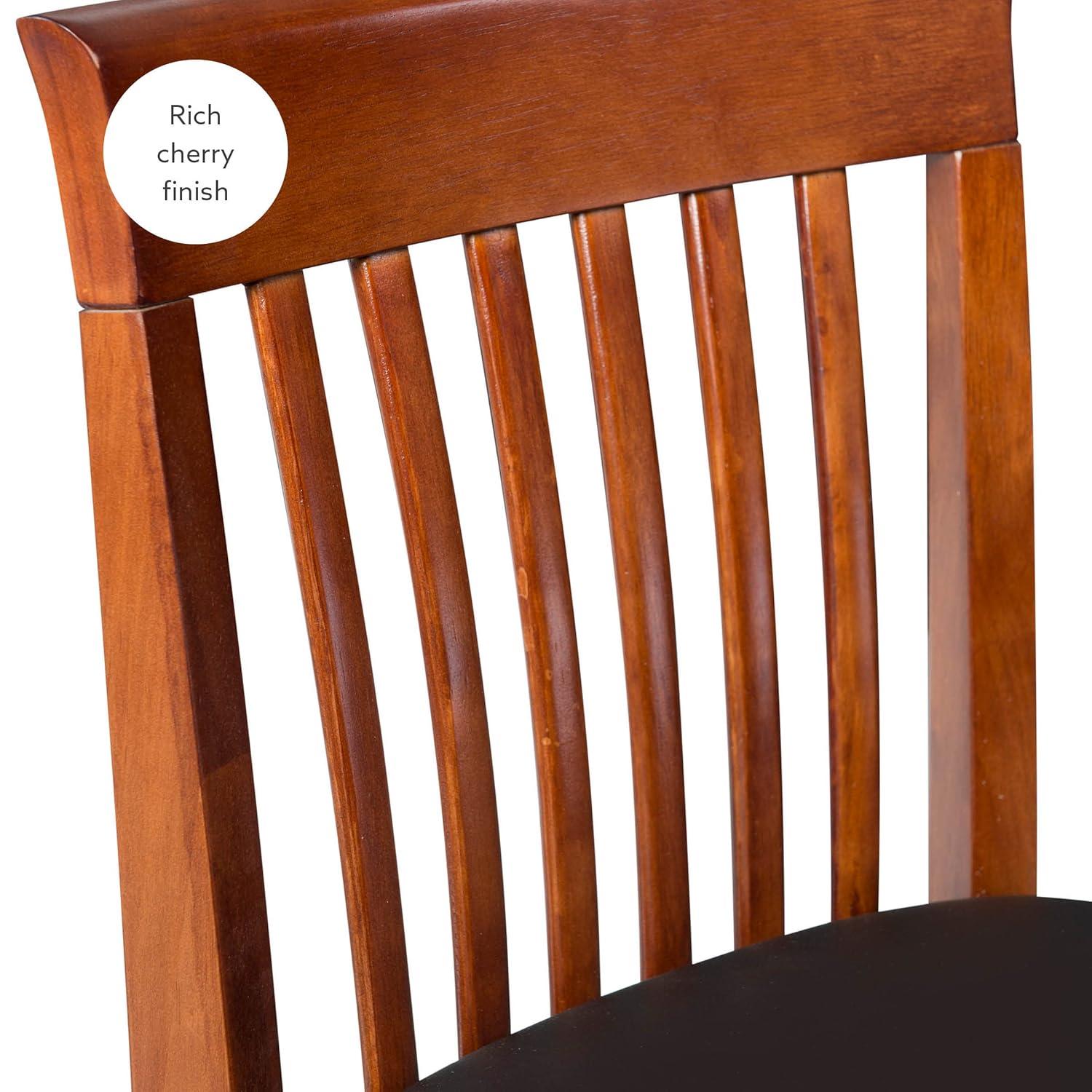 30" Torino Craftsman Padded Seat Barstool Hardwood/Dark Cherry - Linon: Rubberwood, 31" High