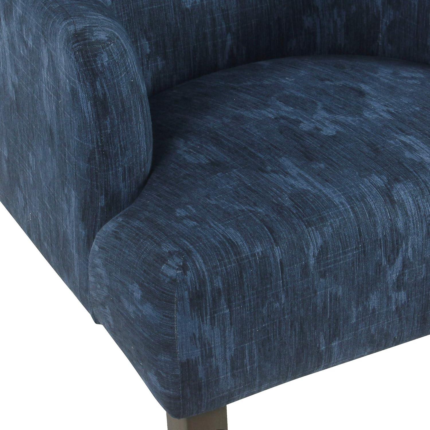 Dining Chairs Indigo - HomePop: Upholstered Arm Chair, Cotton Fabric, Foam Filled, Plywood & Hardwood Frame