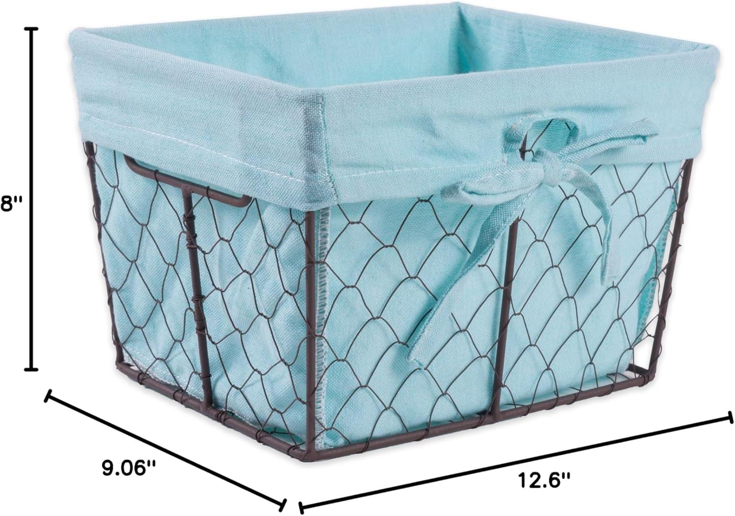 DII Modern Metal Sturdy Chicken Wire Basket in Aqua Blue (Set of 3)