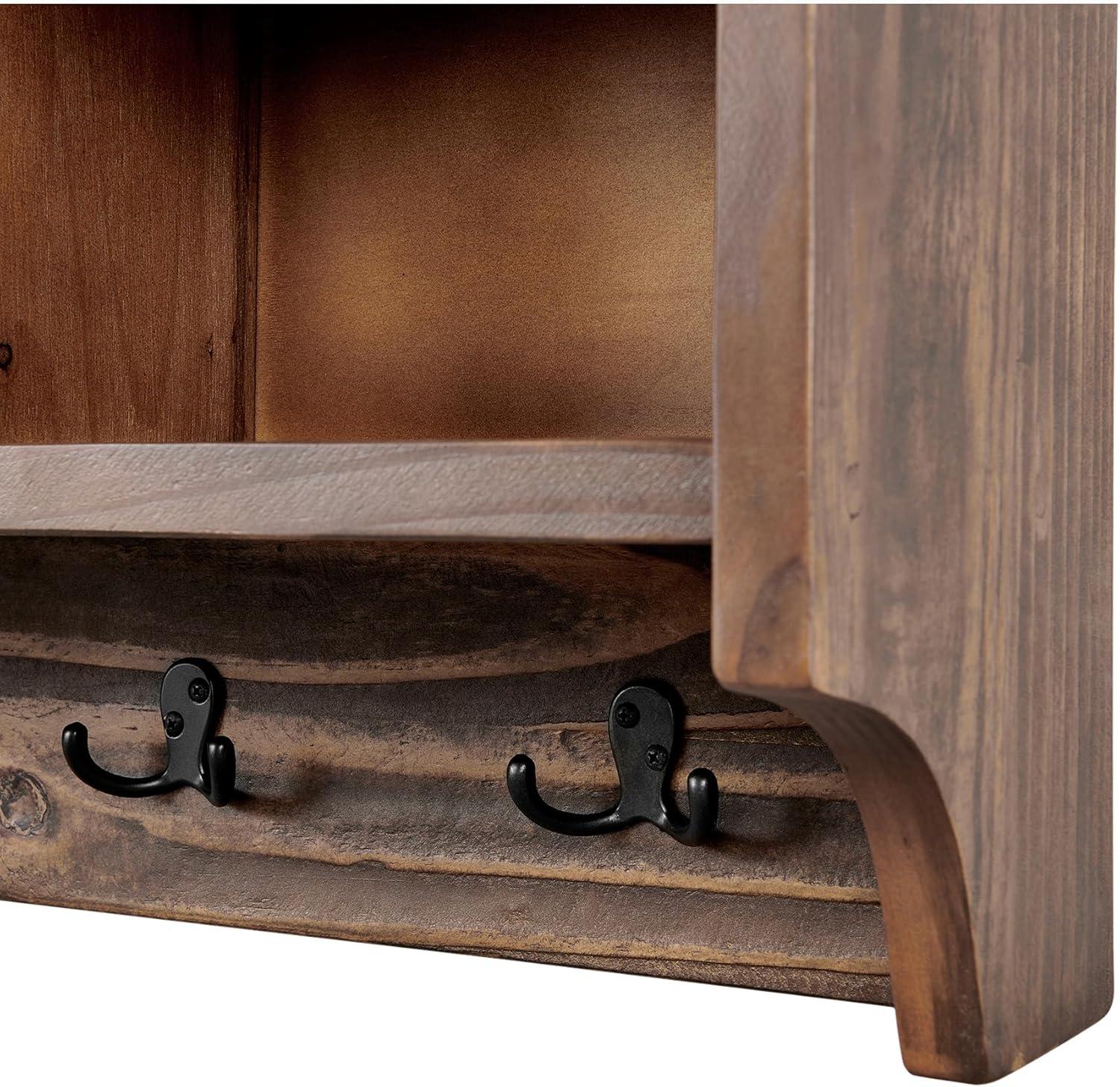 48 in. Pomona Metal & Wood Entryway Coat Hook with Storage Cubbies