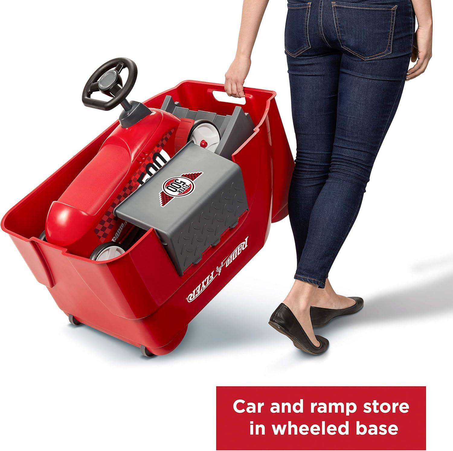 Radio Flyer 500 Toddler Ride On Toy with Ramp and Easy Storage Design for Kids, Outdoor Recreation, Activities, and Sports, Red