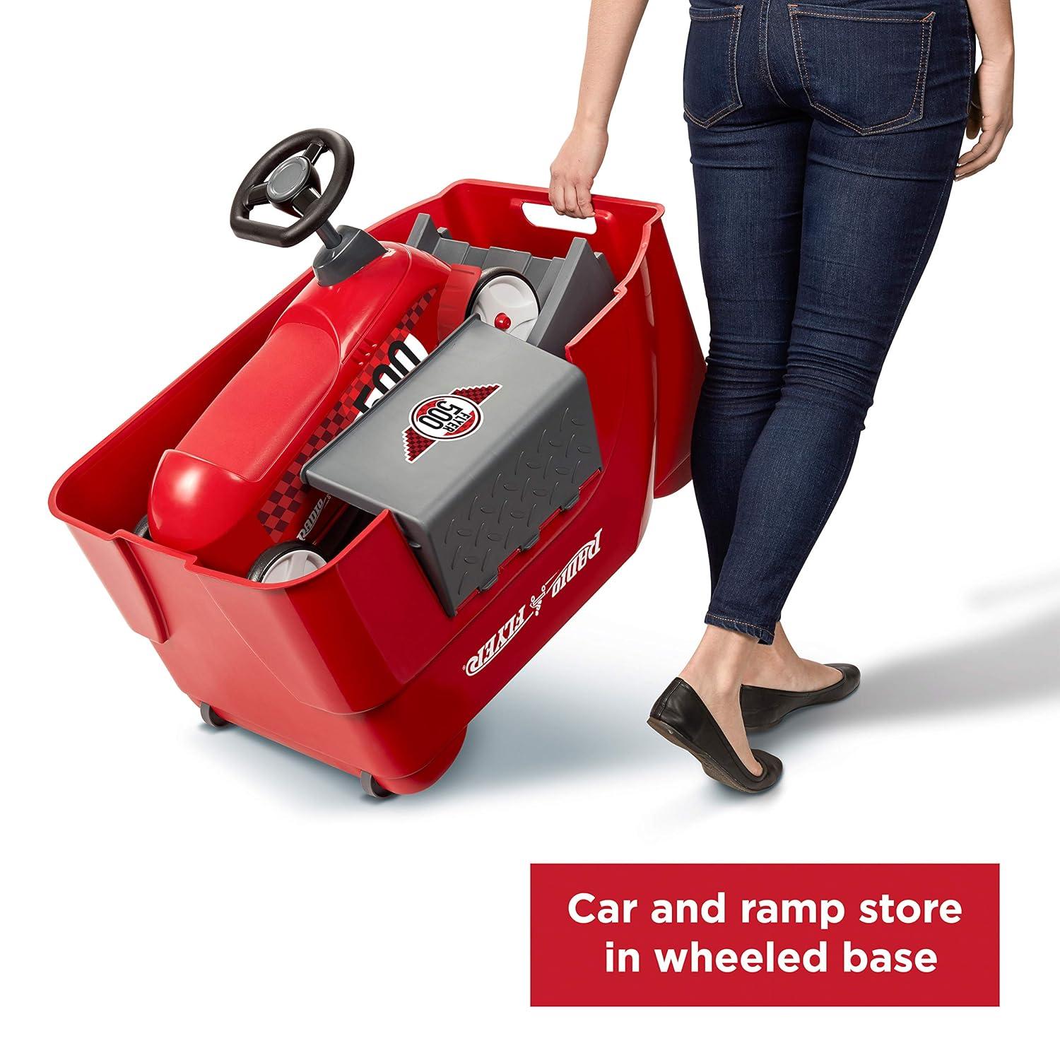 Radio Flyer 500 Toddler Ride On Toy with Ramp and Easy Storage Design for Kids, Outdoor Recreation, Activities, and Sports, Red