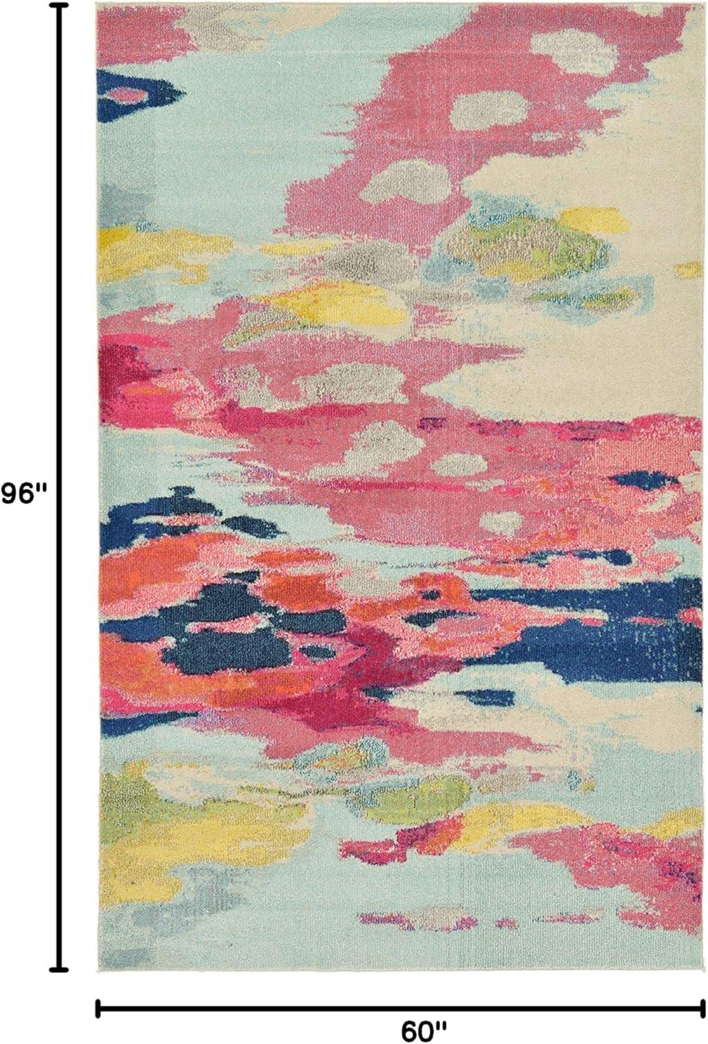 Unique Loom Estrella Collection Area Rug - Laurnell (5' 1" x 8' Rectangle Pink/Orange)