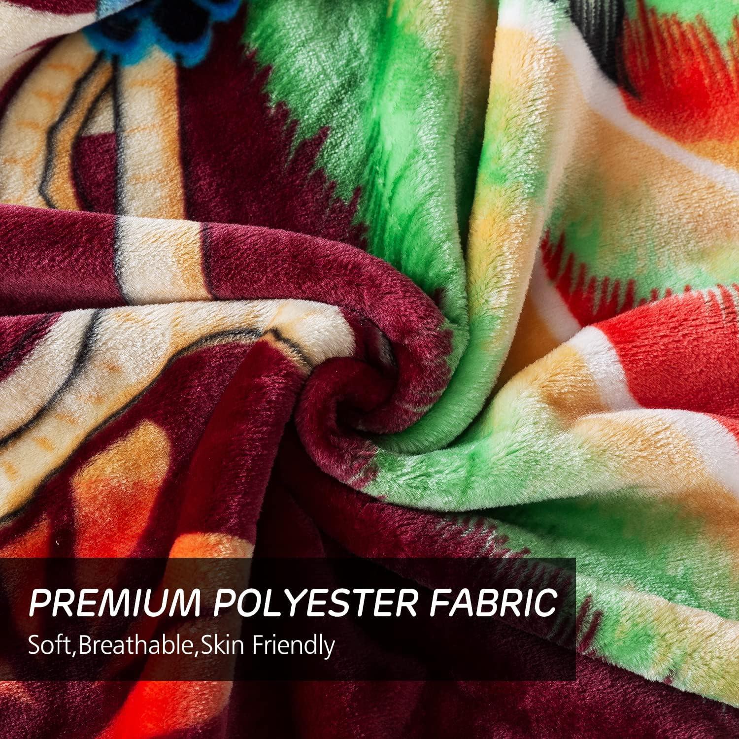 JYK Plush Fleece Blanket Queen Size 91" x 75", 3.7LBs 1 Ply Soft Korean Mink Warm Lightweight Bed Blanket for Autumn Winter