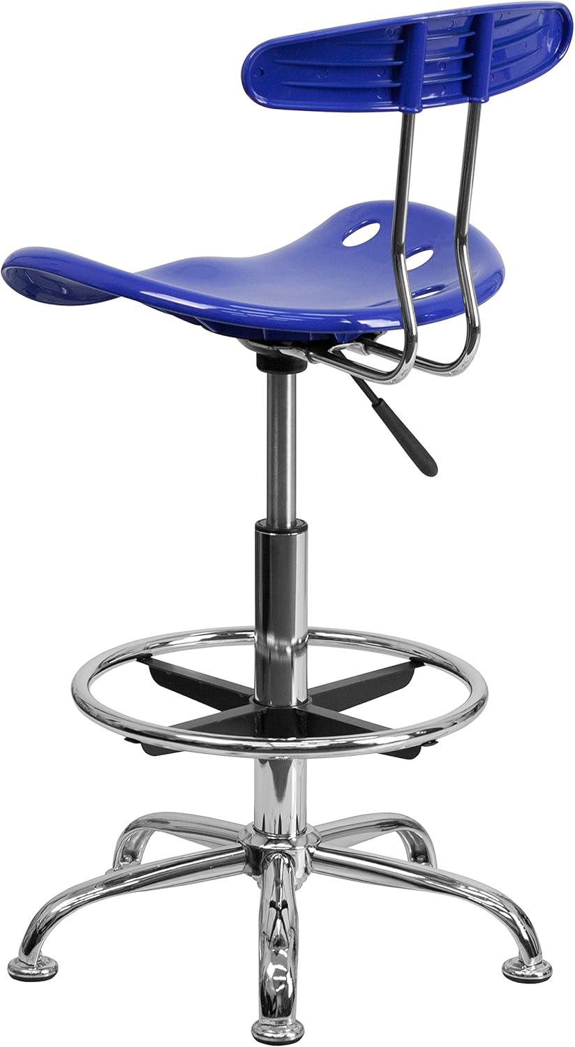 Monroe Vibrant Chrome Drafting Stool with Tractor Seat