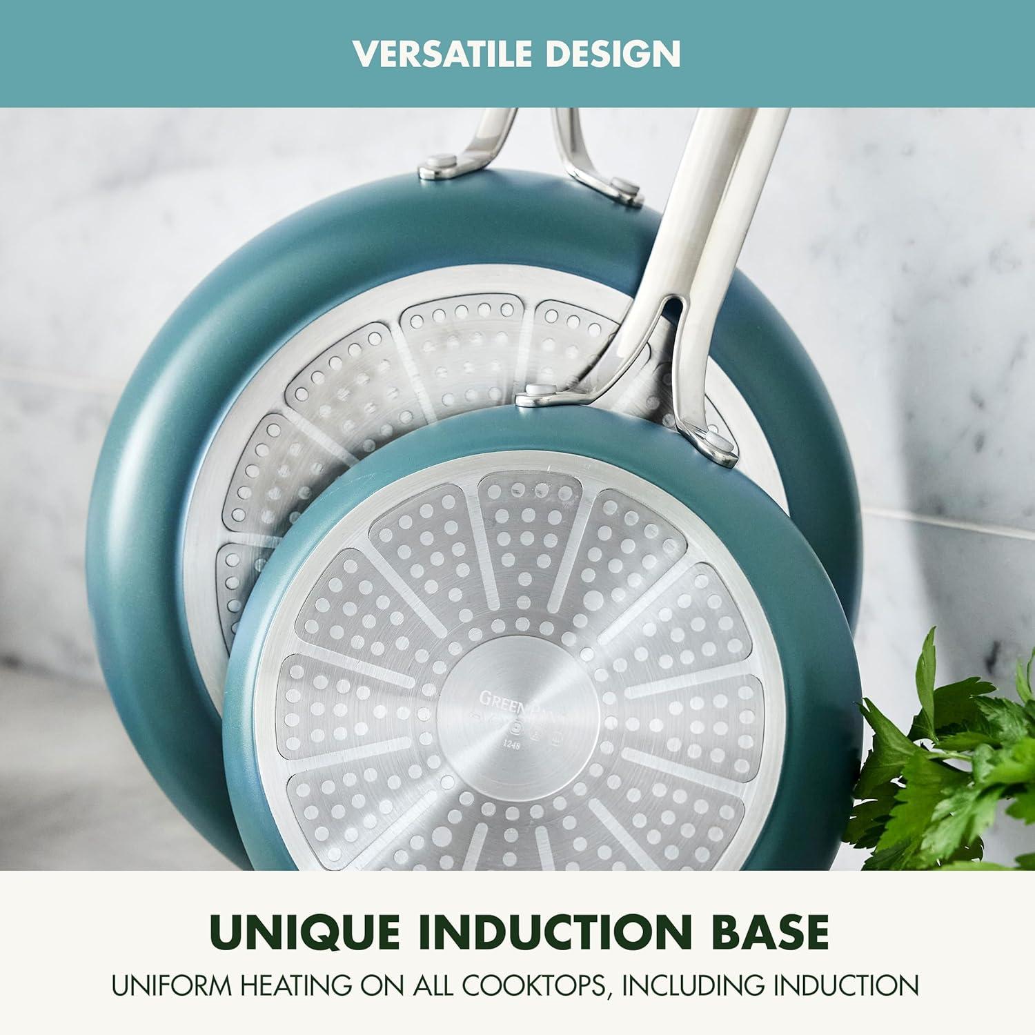 GreenPan GreenPan Nova 8in and 10in 2 Piece Frying Pan Skillet Set, Healthy Ceramic Nonstick, PFAS-Free, Induction Suitable, Dishwasher and Oven Safe