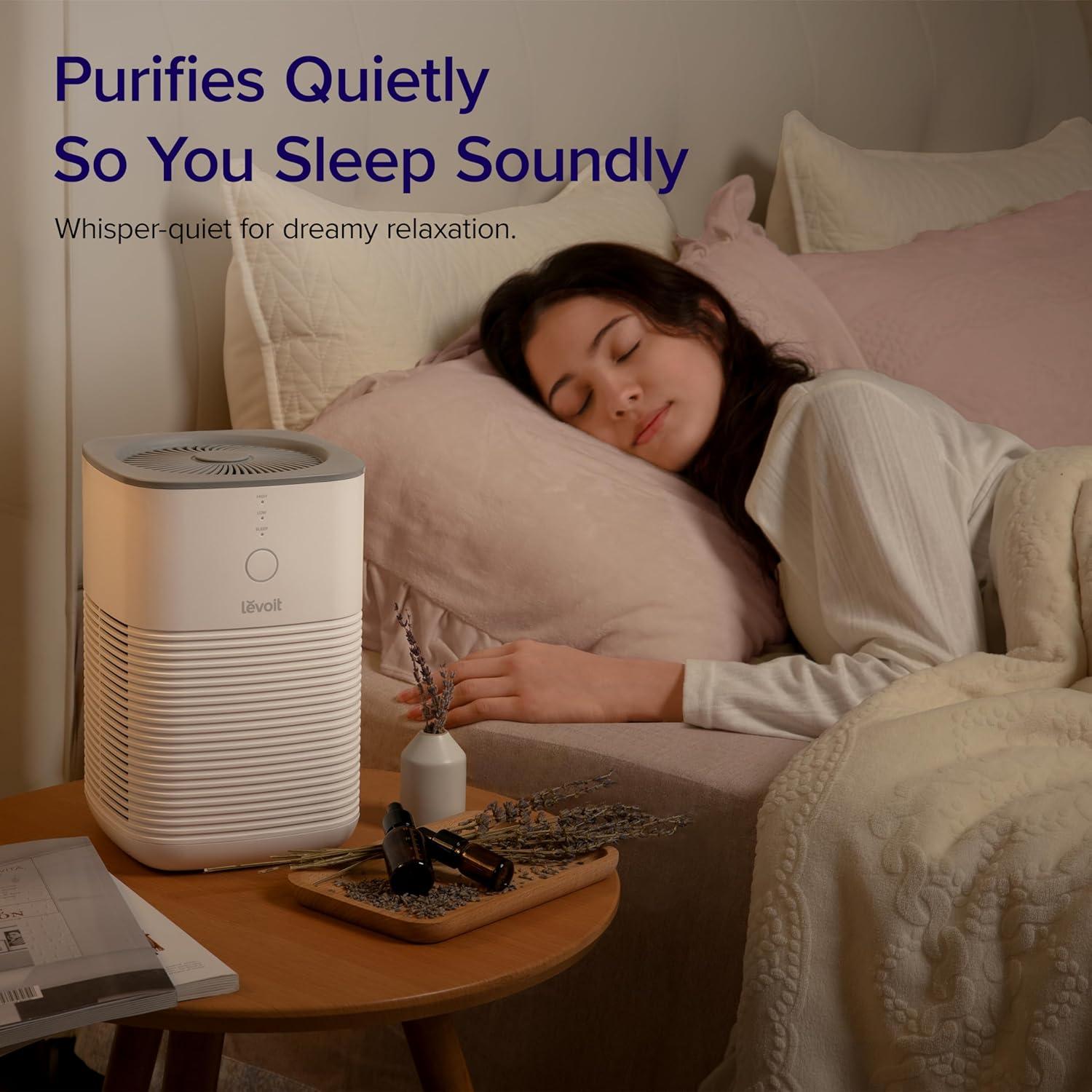 White Compact Dual-Filter Air Purifier with Aroma Pad