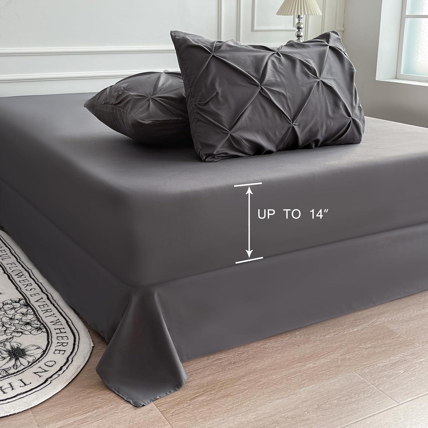 King Dark Grey Microfiber Down Alternative Bed in a Bag Set