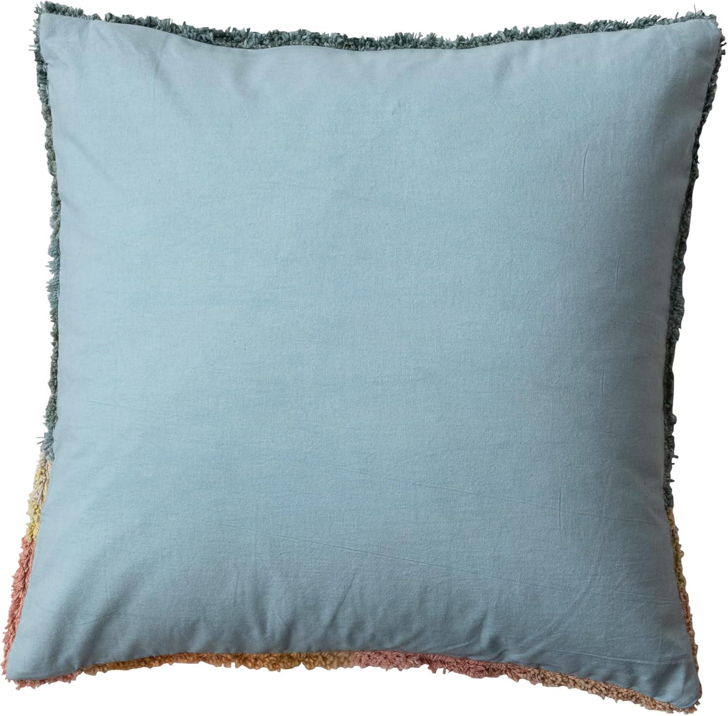 Multicolor Cotton Blend Tufted Abstract Square Pillow