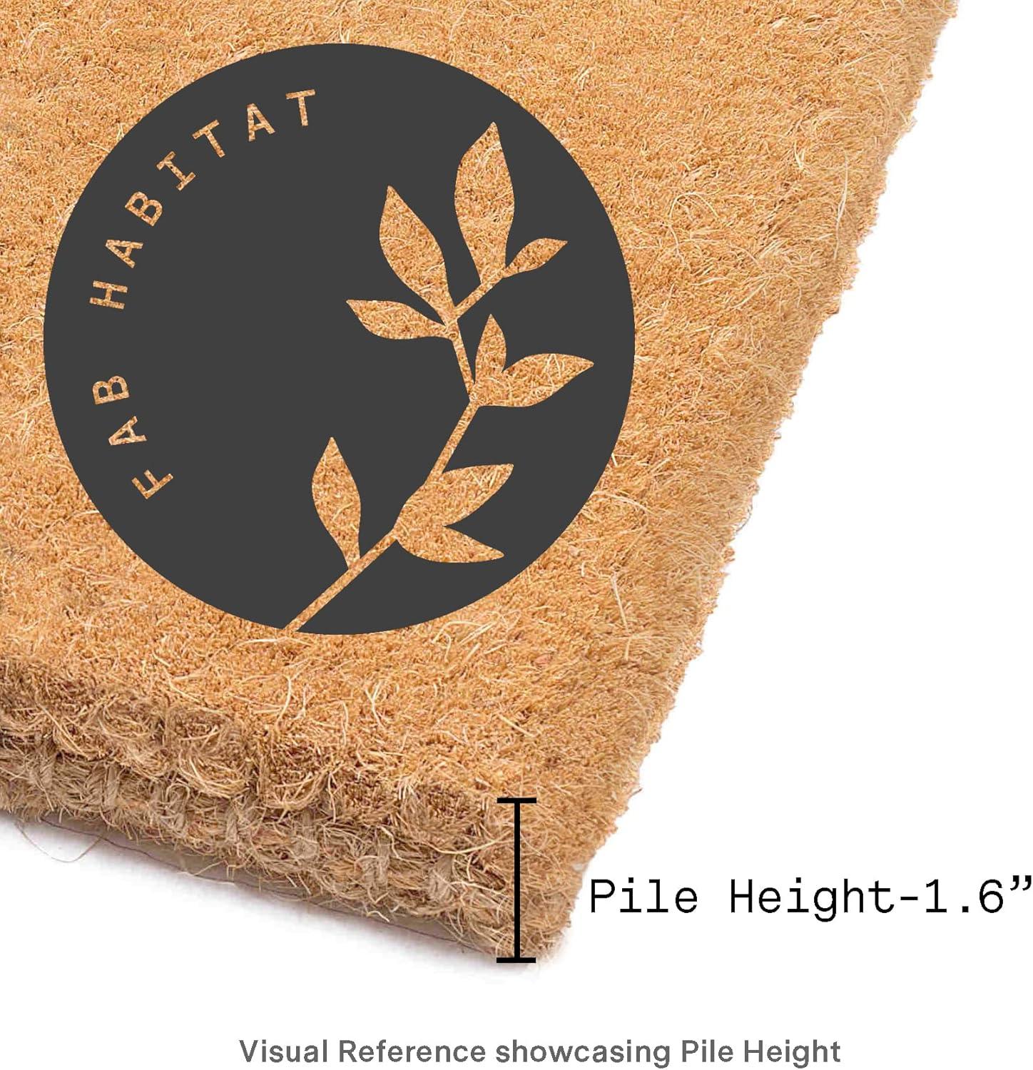 FH Home Floral Extra Thick Doormat - Handwoven, Durable - Natural Coir - Entryway, Front Door, Porch, Patio - Field of Poppies Red (18" x 30" Thick)