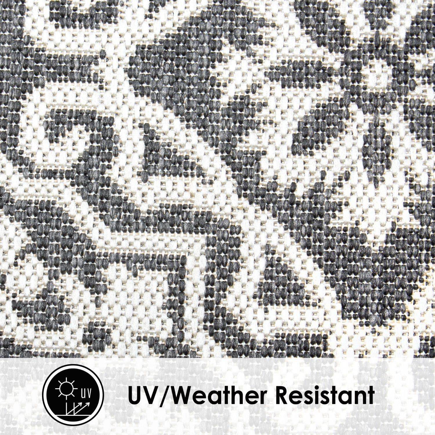 Nicole Miller New York Patio Country Danica Geometric Indoor/Outdoor Area Rug, Black/Grey