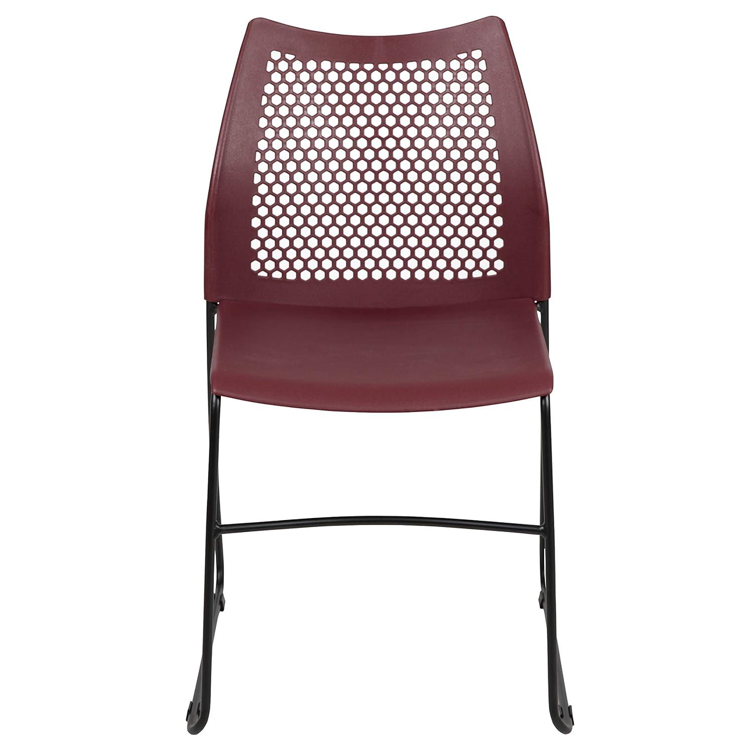 Flash Furniture Antonia 661 lb. Capacity Stack Chair with Air-Vent Back and Powder Coated Sled Base