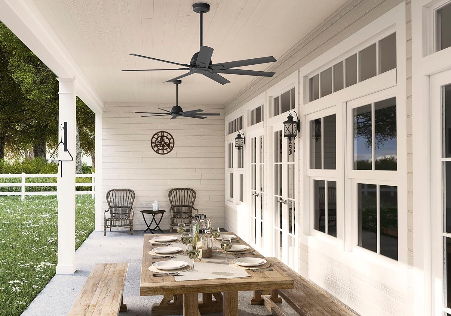 Downtown 60" 7 - Blade ENERGY STAR® Damp Rated Standard Ceiling Fan with Wall Control