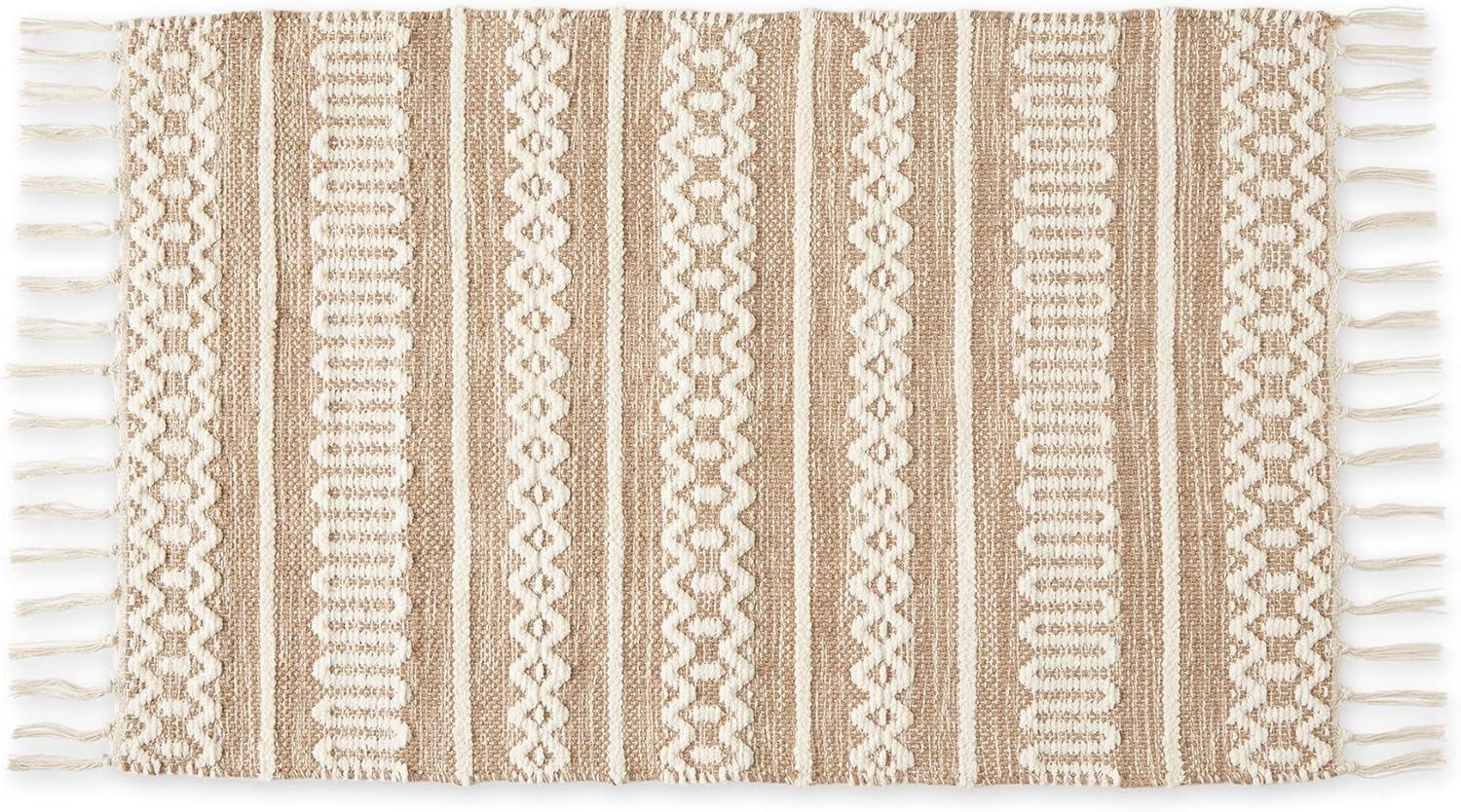 Design Imports Chenille Doodle Lines Rug - Stone - 2 X 3 Ft