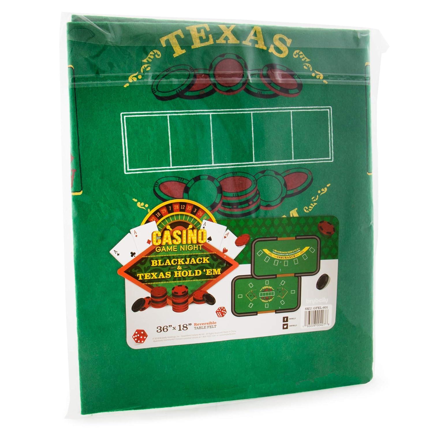 Green Double-Sided Felt Poker and Blackjack Tabletop Mat