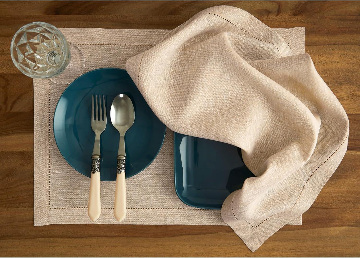 Solino Home 100% Pure Linen Dinner Napkins - Athena (Set of 4)