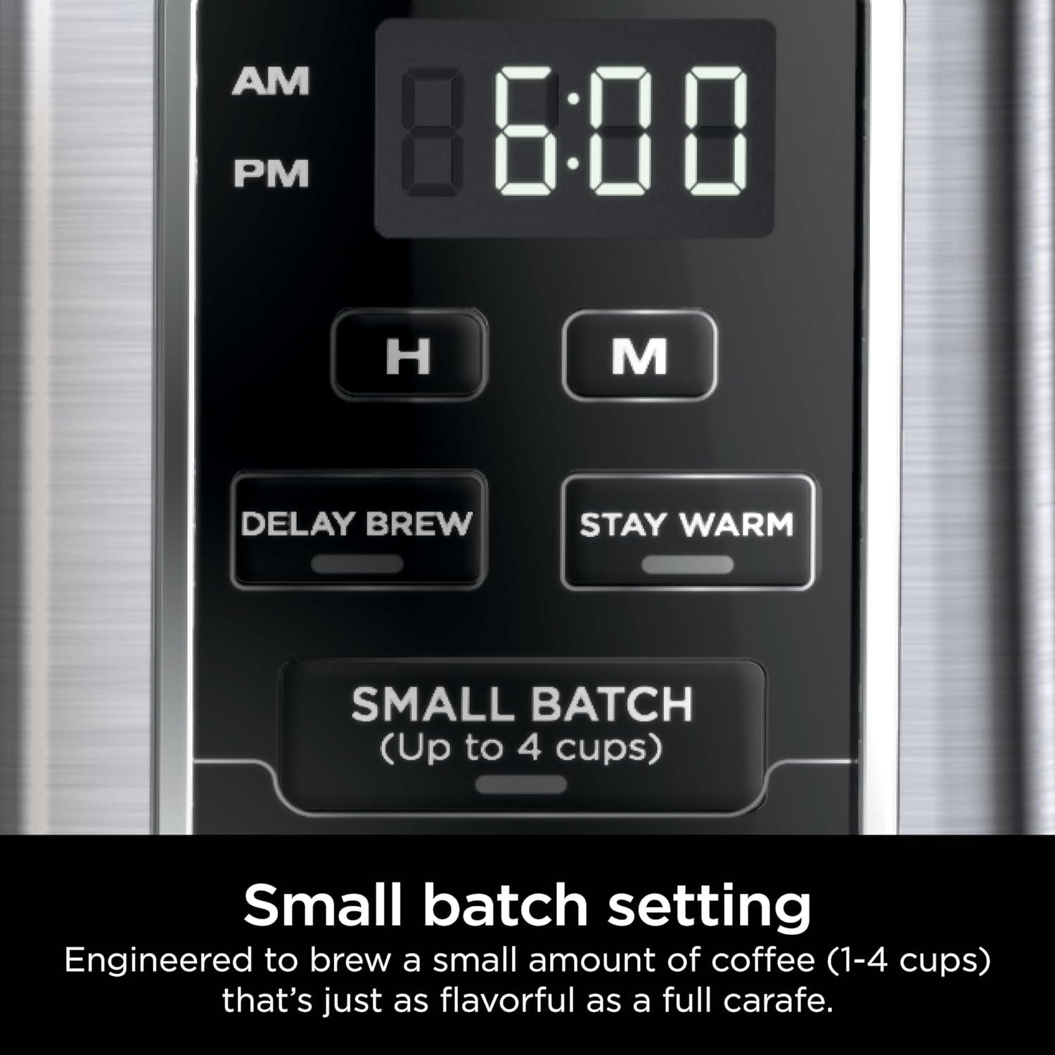 Ninja® 12-Cup Programmable Coffee Brewer, 2 Brew Styles, Adjustable Warm Plate, 60oz Water Reservoir, Delay Brew - Black/Stainless Steel
