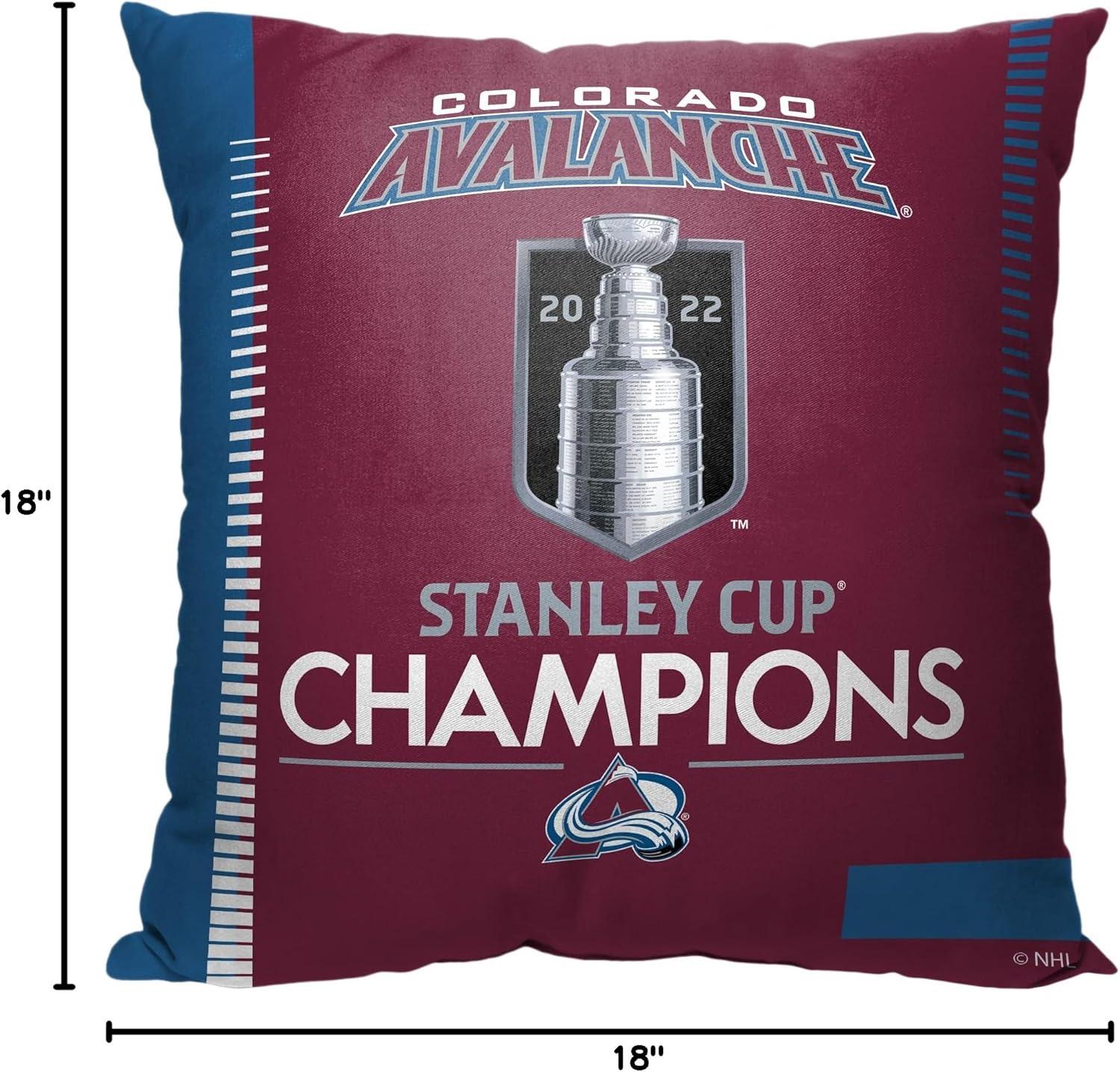 NHL Colorado Avalanche 2022 NHL Stanley Cup Champions Throw Pillow 18x18 Inches