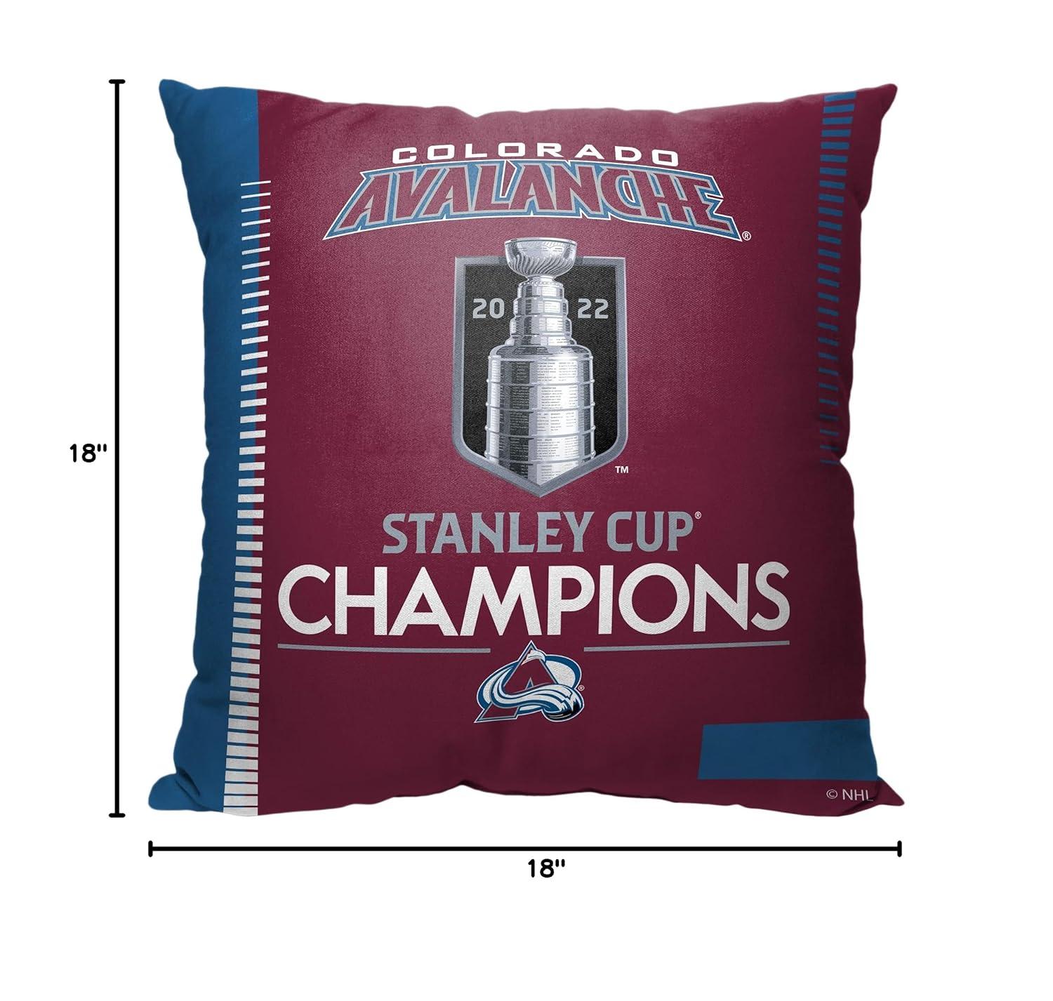 NHL Colorado Avalanche 2022 NHL Stanley Cup Champions Throw Pillow 18x18 Inches