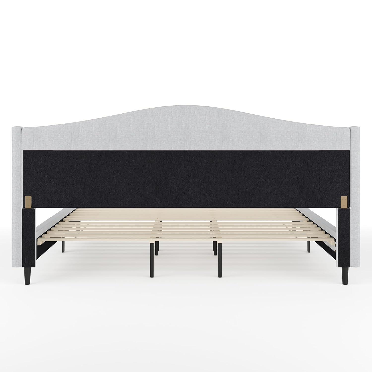 Martha Stewart Martha Stewart Amelia Upholstered Platform Bed With Curved Headboard