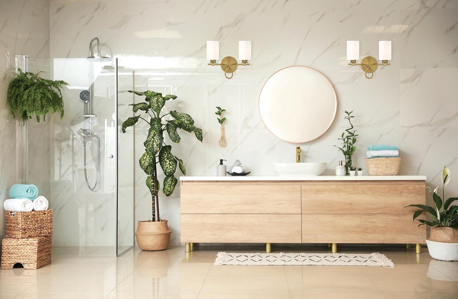 Savoy House Woodbury 2 - Light Vanity in Warm Brass