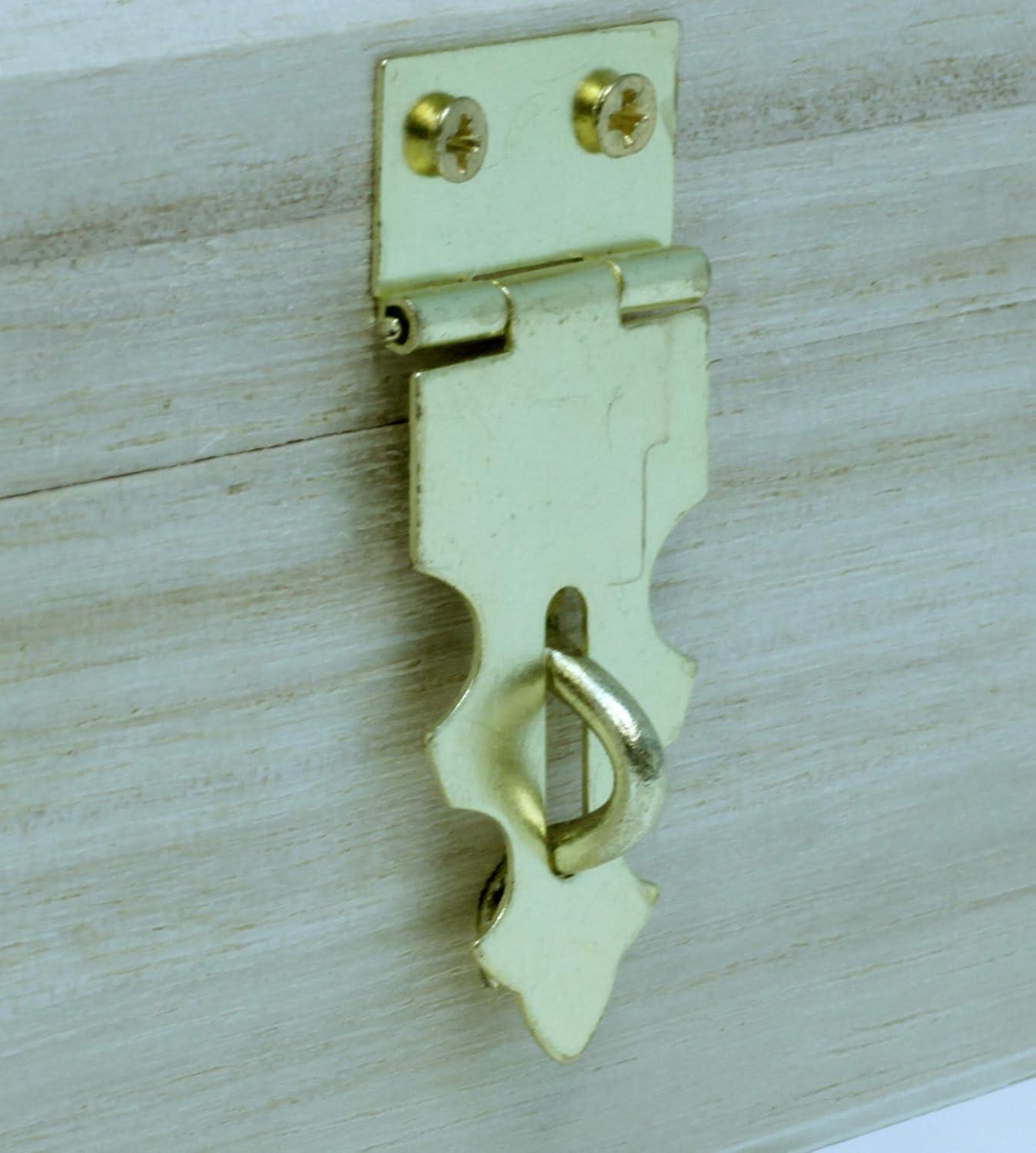 Pack of 6 Ready to Decorate Wood Treasure Chest Box Savings Bank with Coin Slot, Hinged Lid and Lockable Front Clasp, DIY Craft