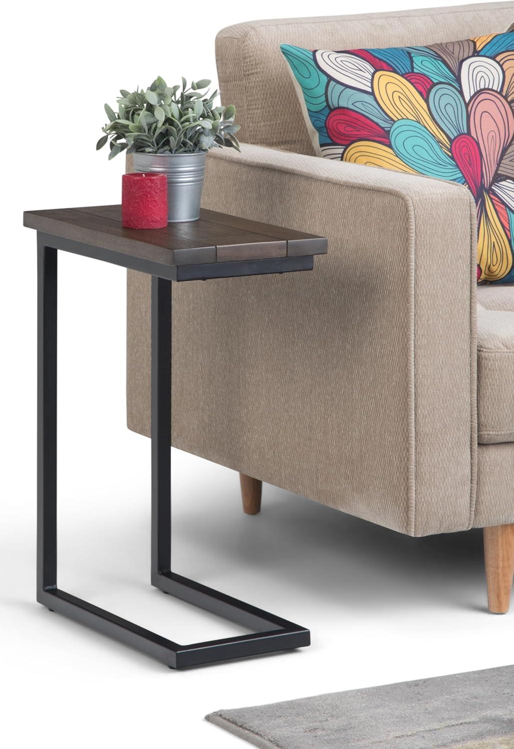 Simpli Home Skyler Solid Mango Wood C Side Table