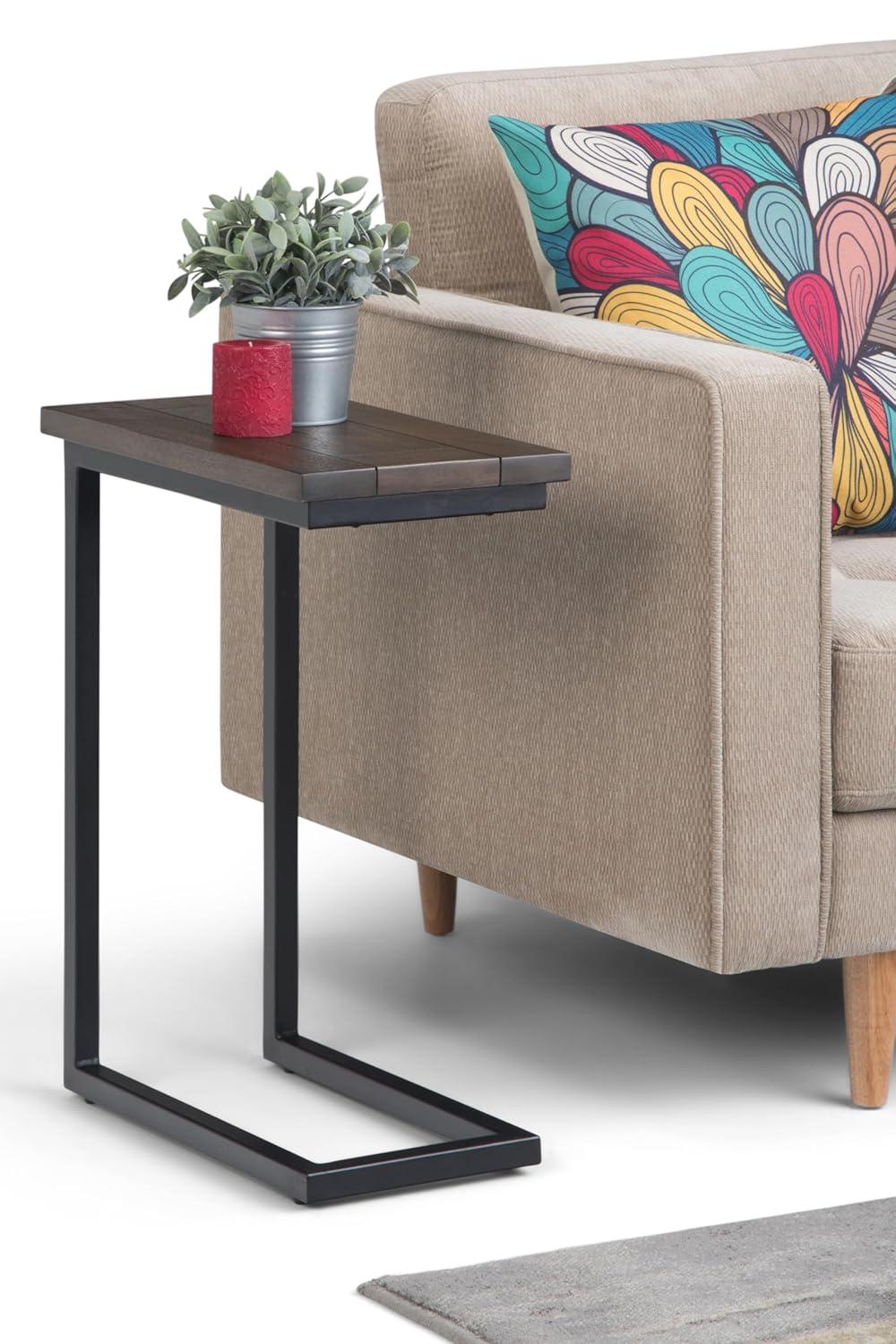 Simpli Home Skyler Solid Mango Wood C Side Table