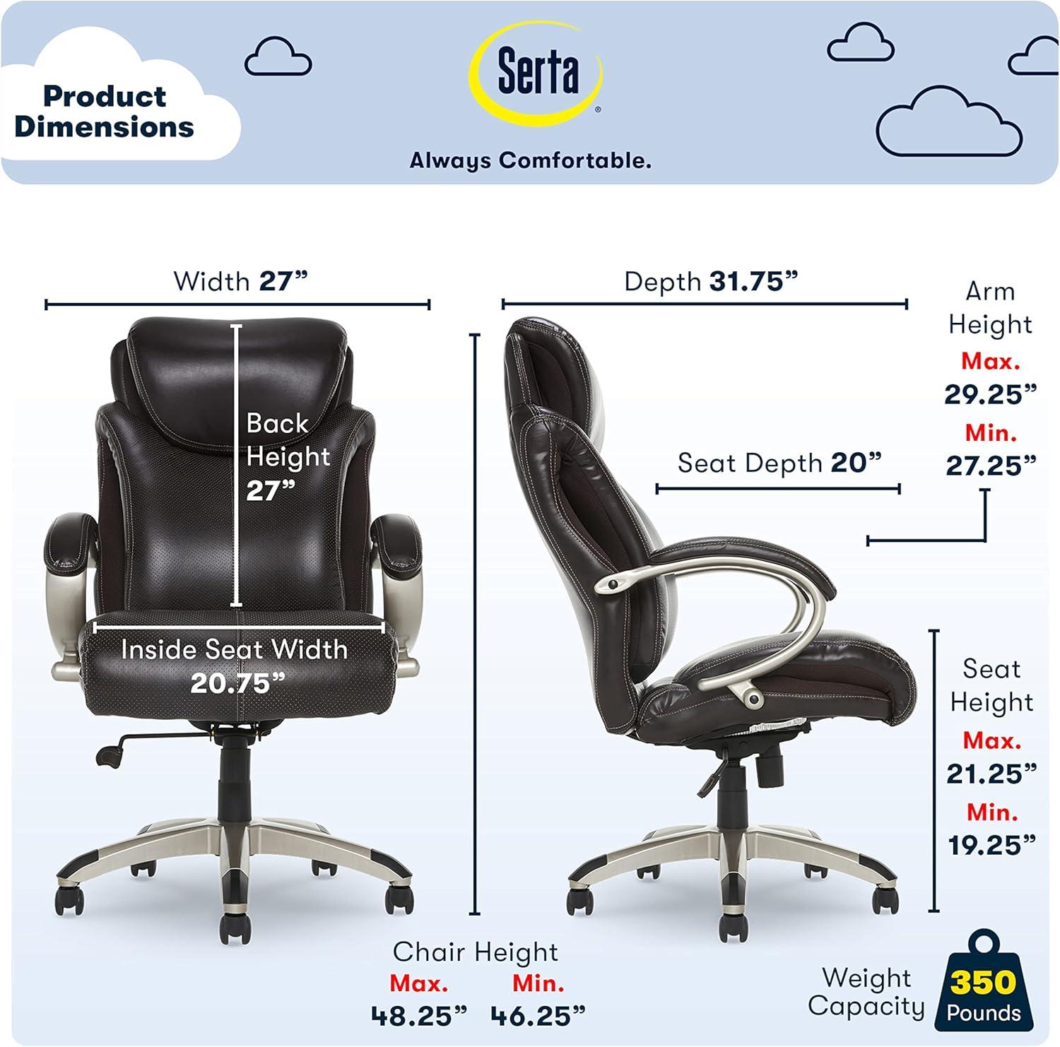 Roasted Chestnut Bonded Leather Executive Swivel Chair with AIR Lumbar Support