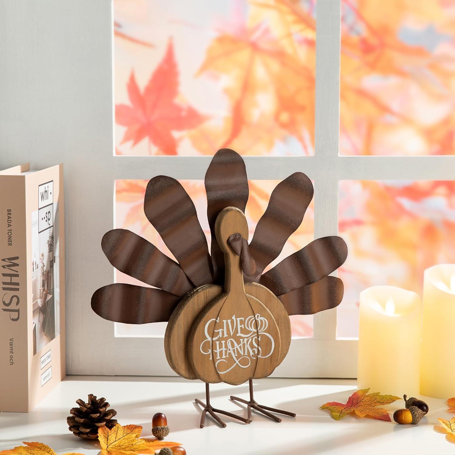 Wooden and Metal Turkey Table Décor