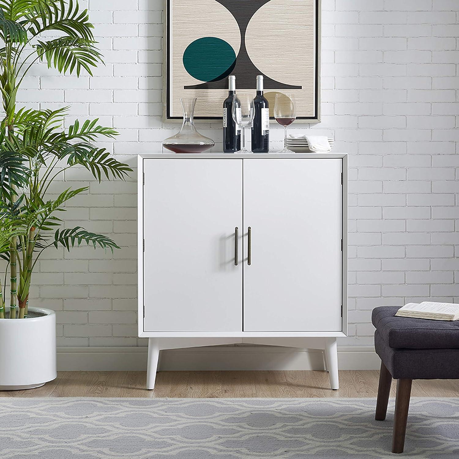 Crosley Landon 2 Door Bar Cabinet in White