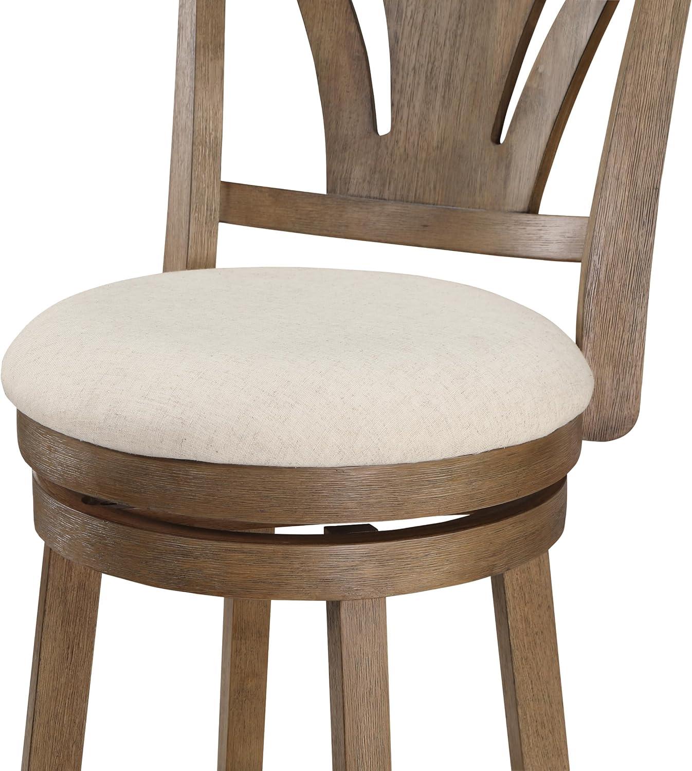 Miller Counter Swivel Stool in Linen Cream Fabric